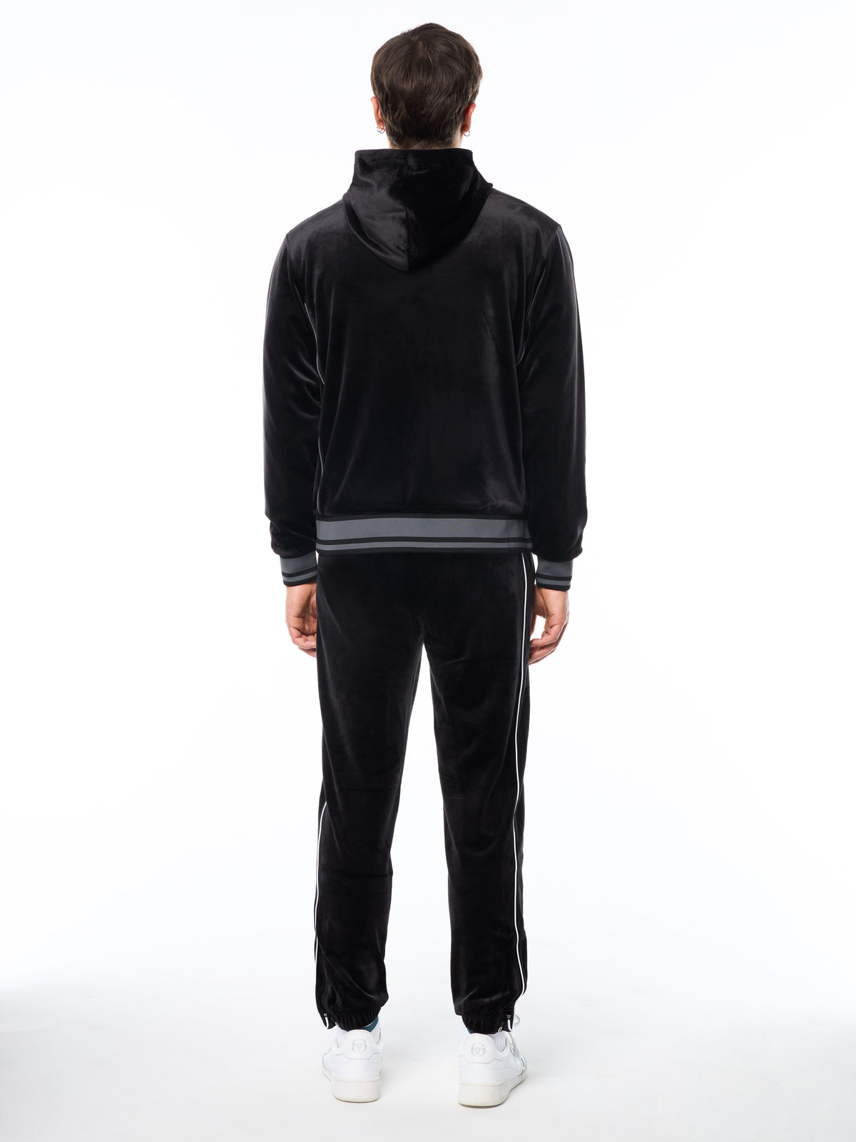 Viaggioa Reversible Velour Track Jacket in Black Beauty, view 6