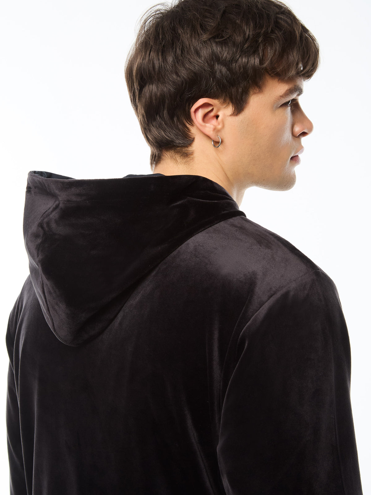 Viaggioa Reversible Velour Track Jacket in Black Beauty, view 7