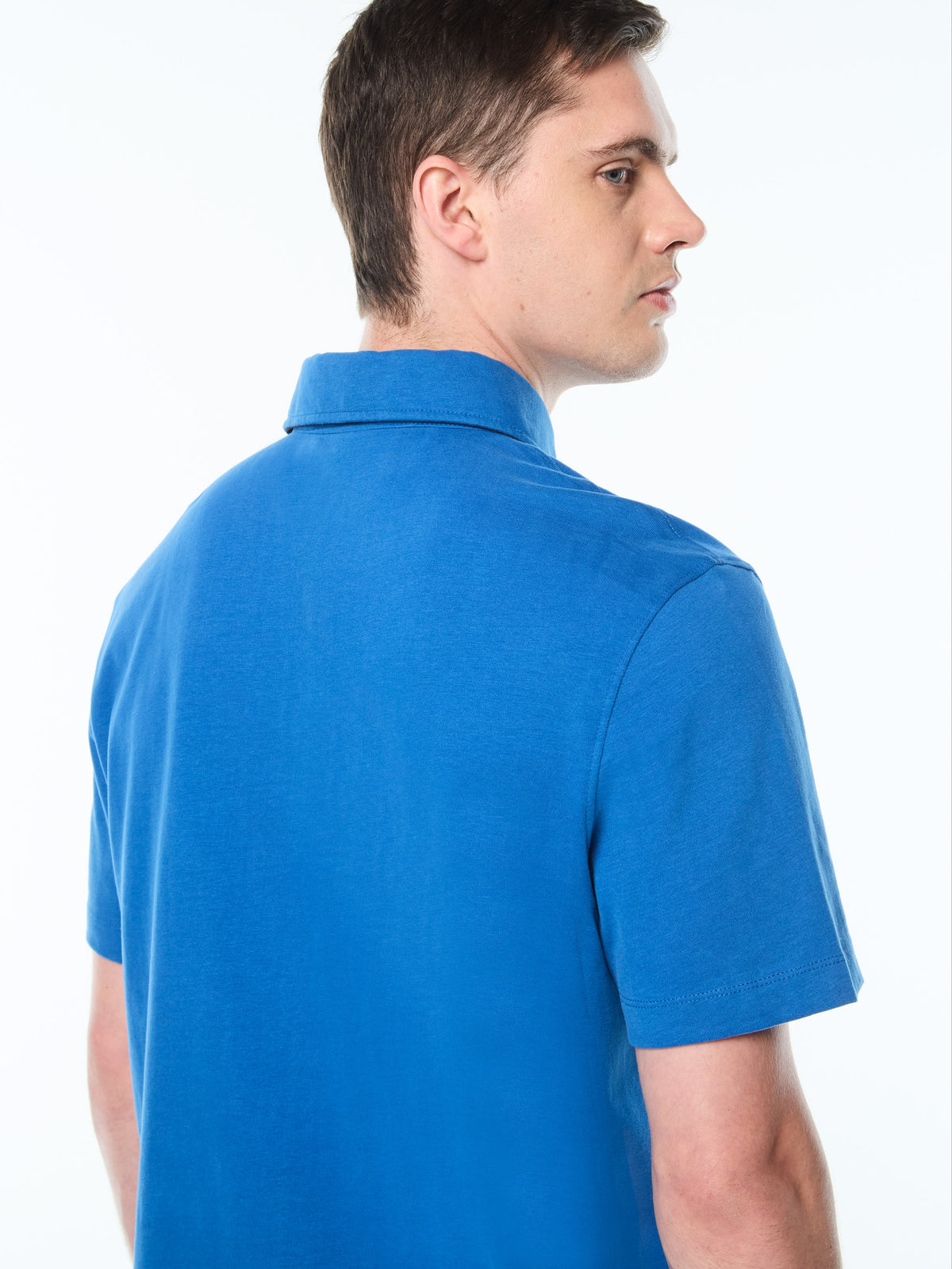 Tricolore Polo in Galaxy Blue, view 4