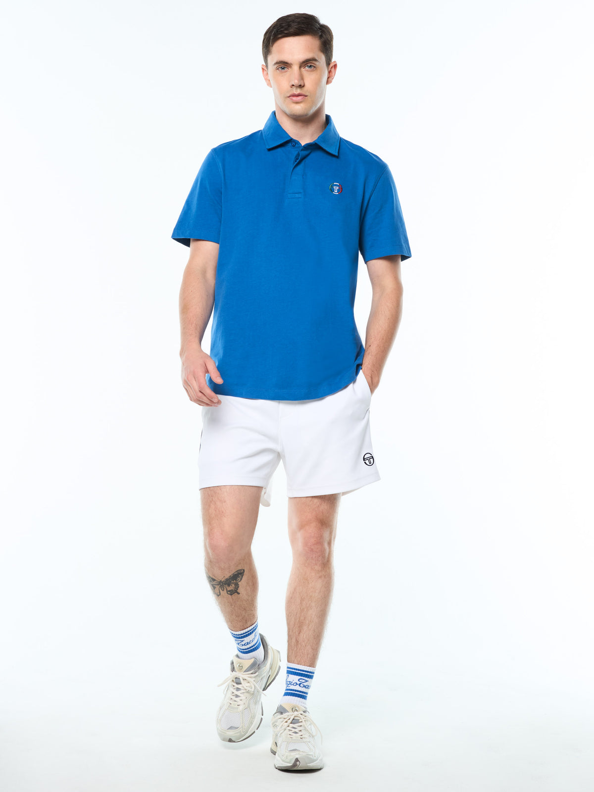 Tricolore Polo in Galaxy Blue, view 3