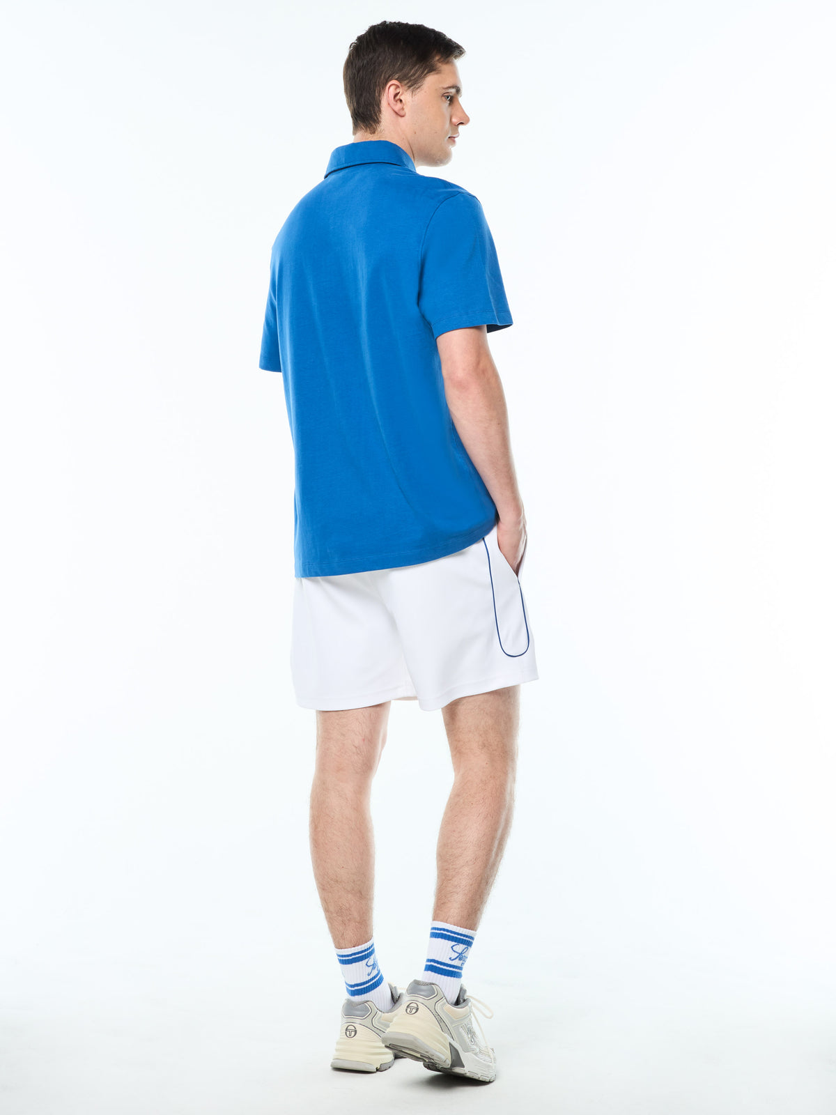 Tricolore Polo in Galaxy Blue, view 7