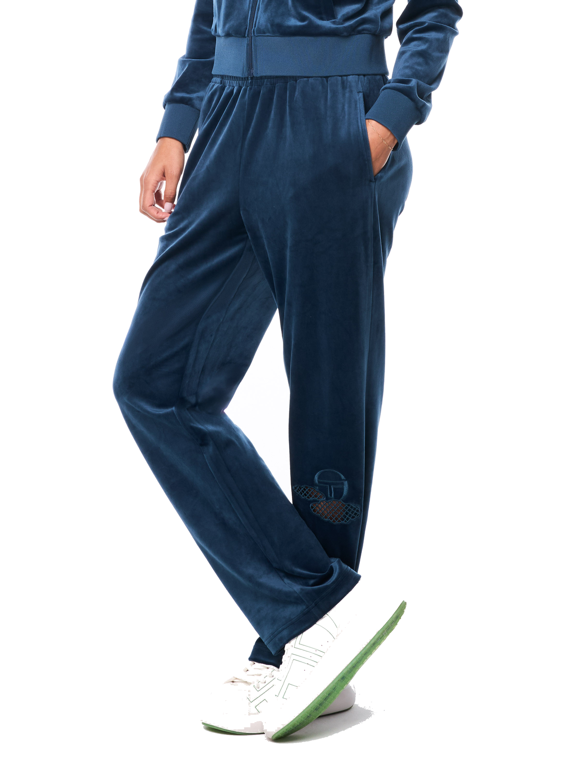 Nuvola Velour Track Pant in Key Largo