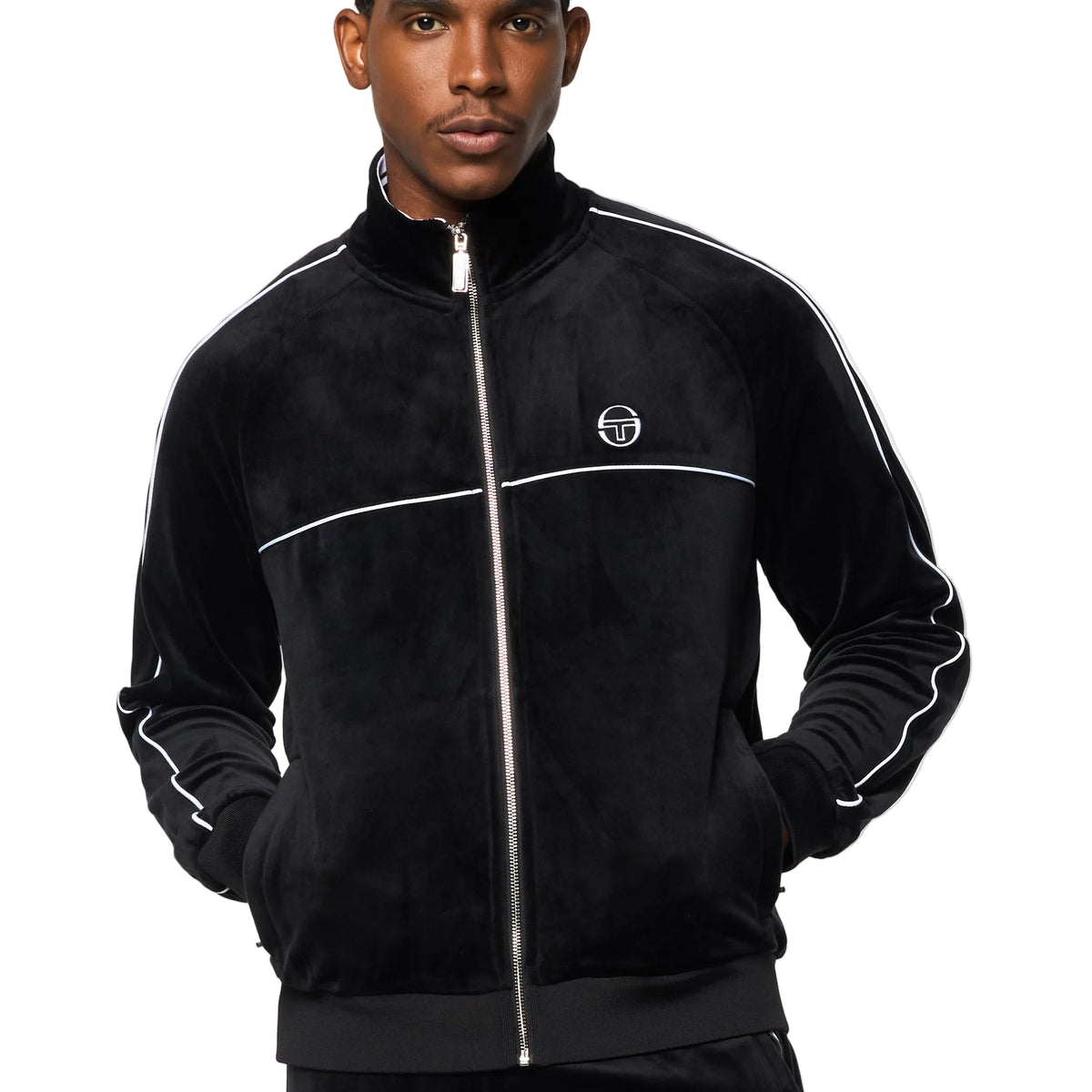 Lioni Velour Track Jacket- Black Beauty – Sergio Tacchini