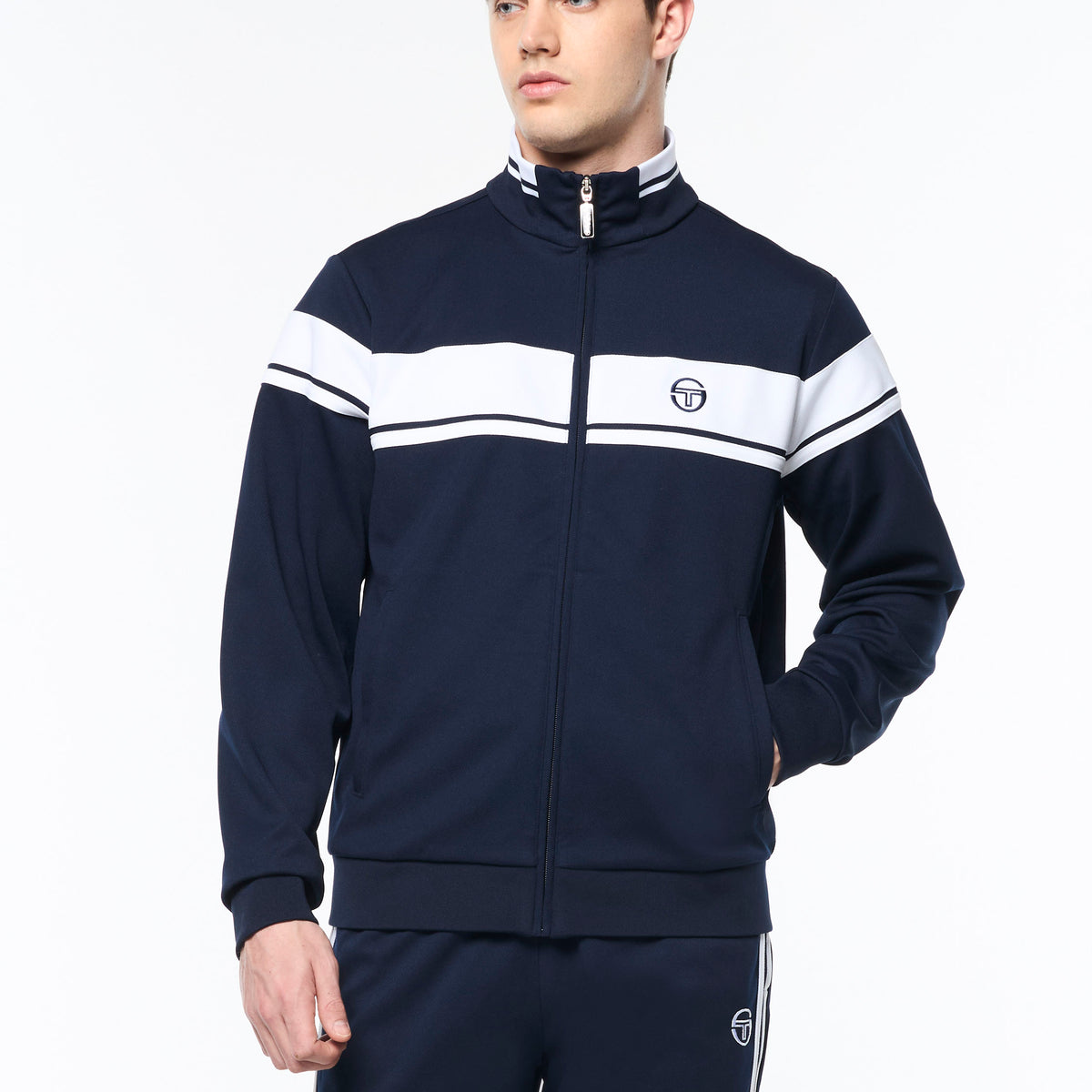 Damarindo Track Jacket Archivio- Maritime Blue/ White – Sergio 