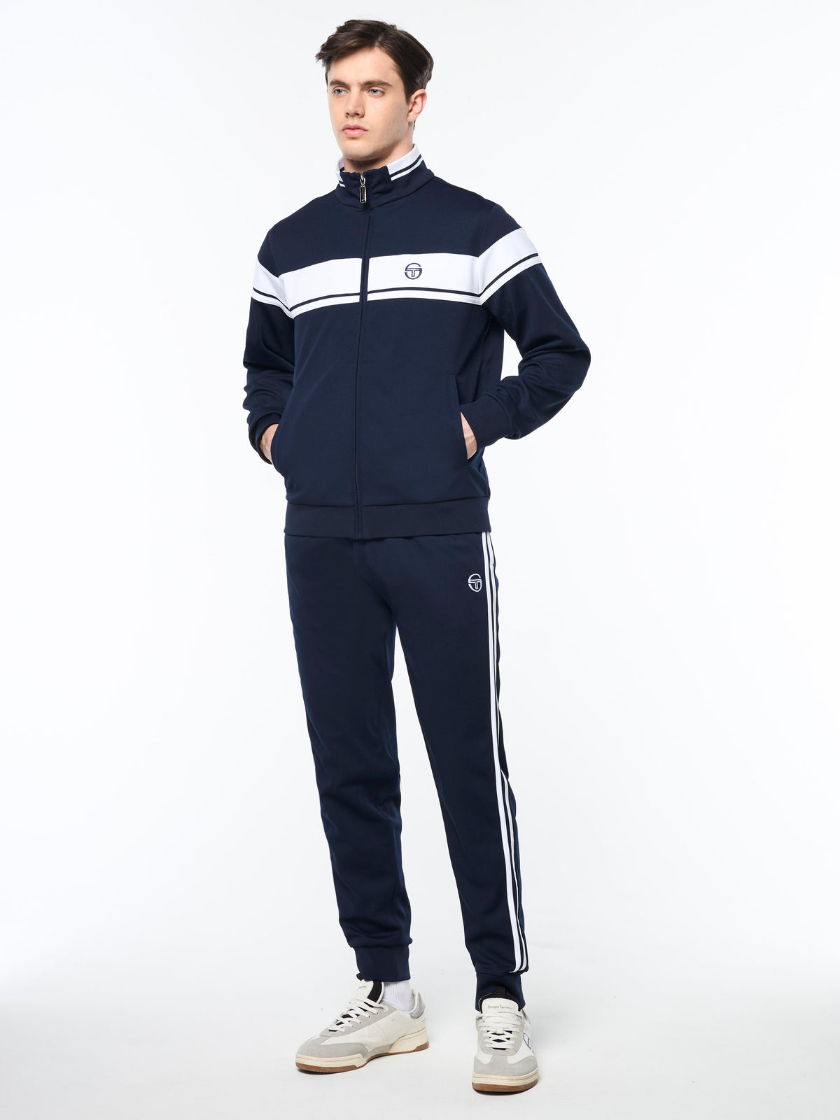 Damarindo Track Jacket Archivio in Maritime Blue/ White, view 4
