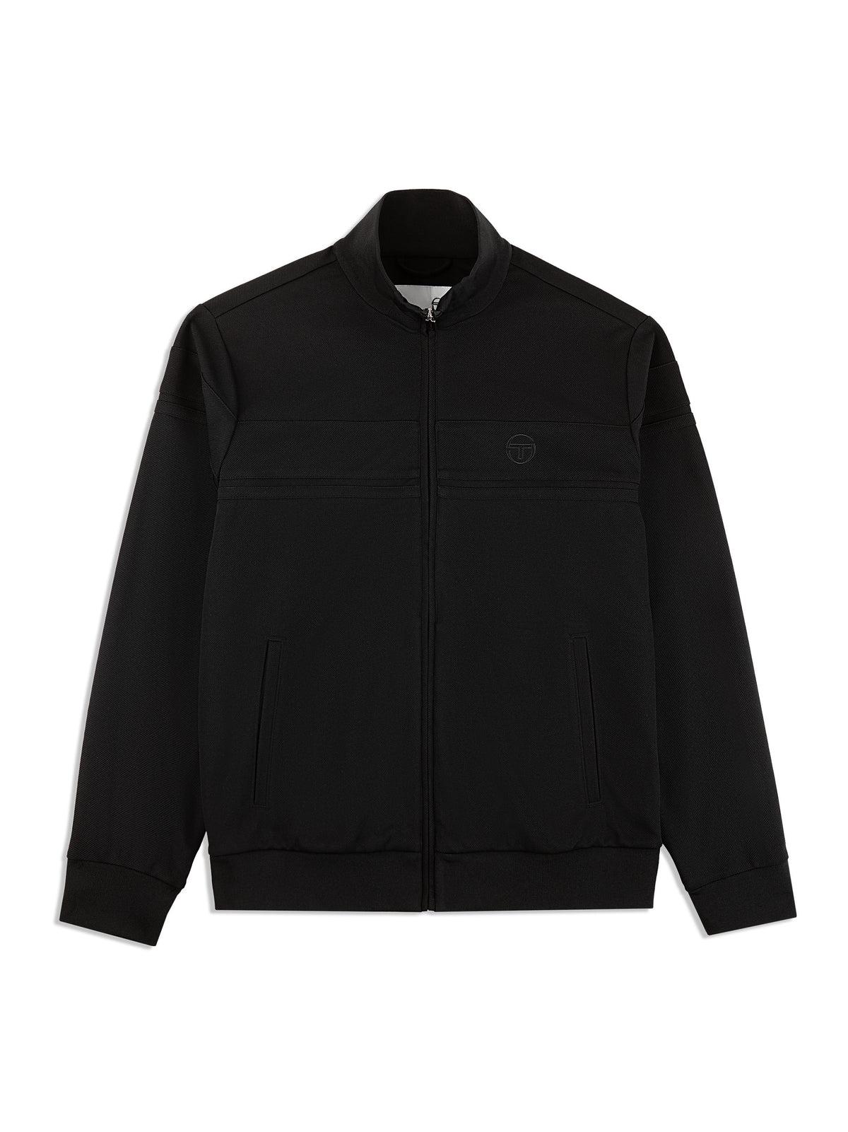 Sergio Tacchini Damarindo Track Jacket Archivio in Black, front flat lay.
