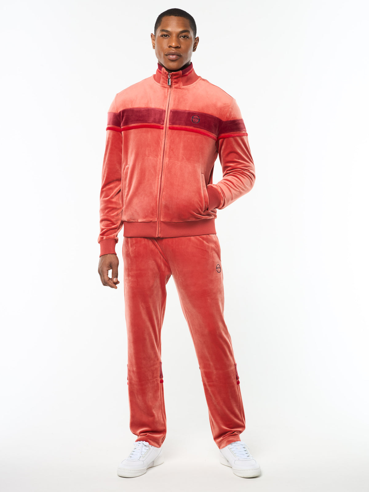 Damarindo Velour Track Jacket in Hot Sauce, view 3