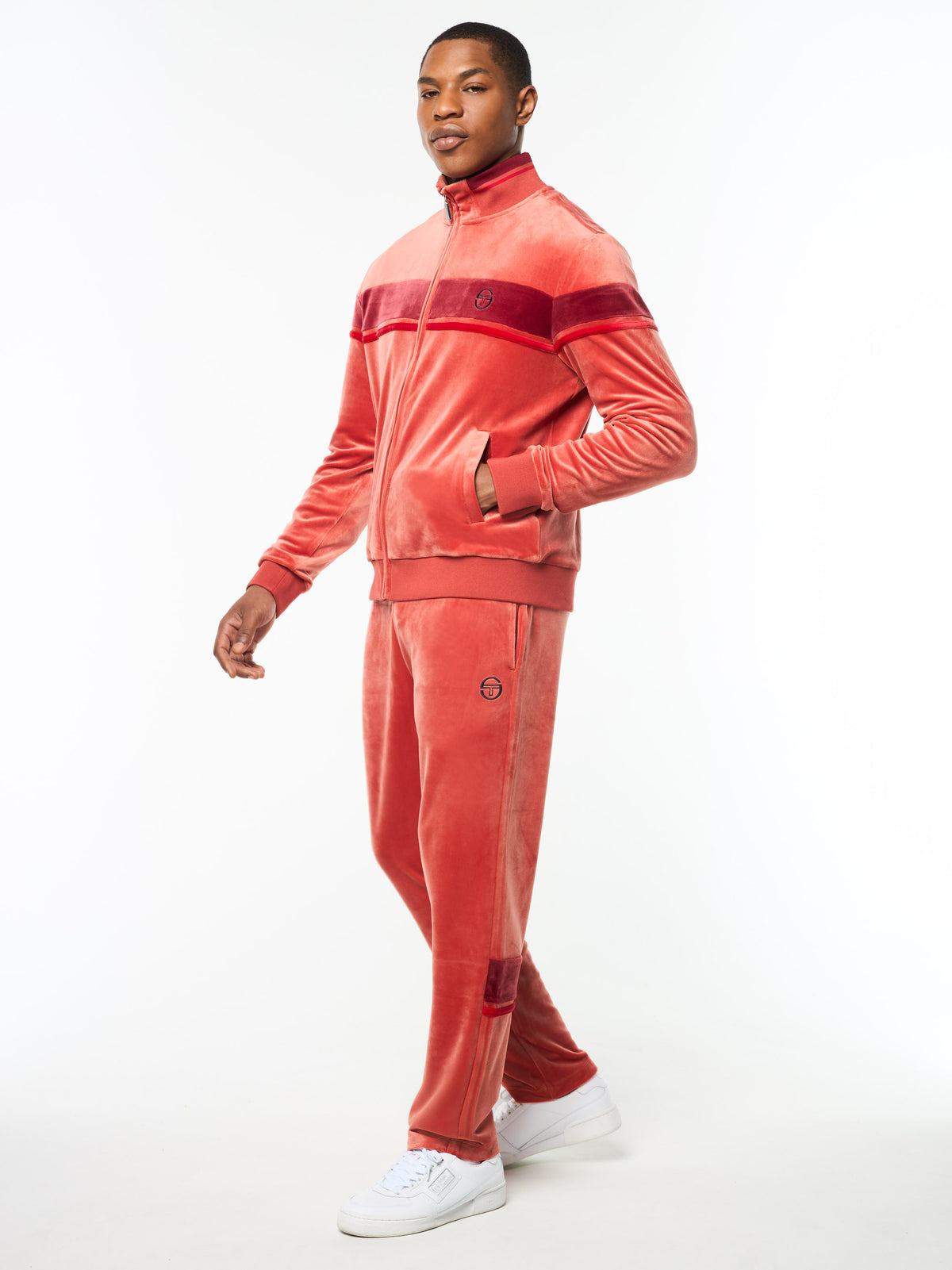 Damarindo Velour Track Jacket in Hot Sauce, view 4