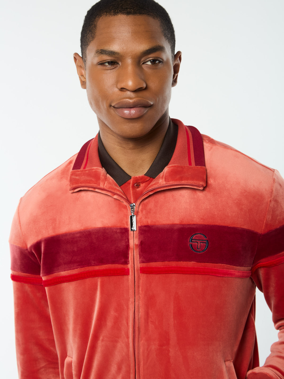 Damarindo Velour Track Jacket in Hot Sauce, view 8