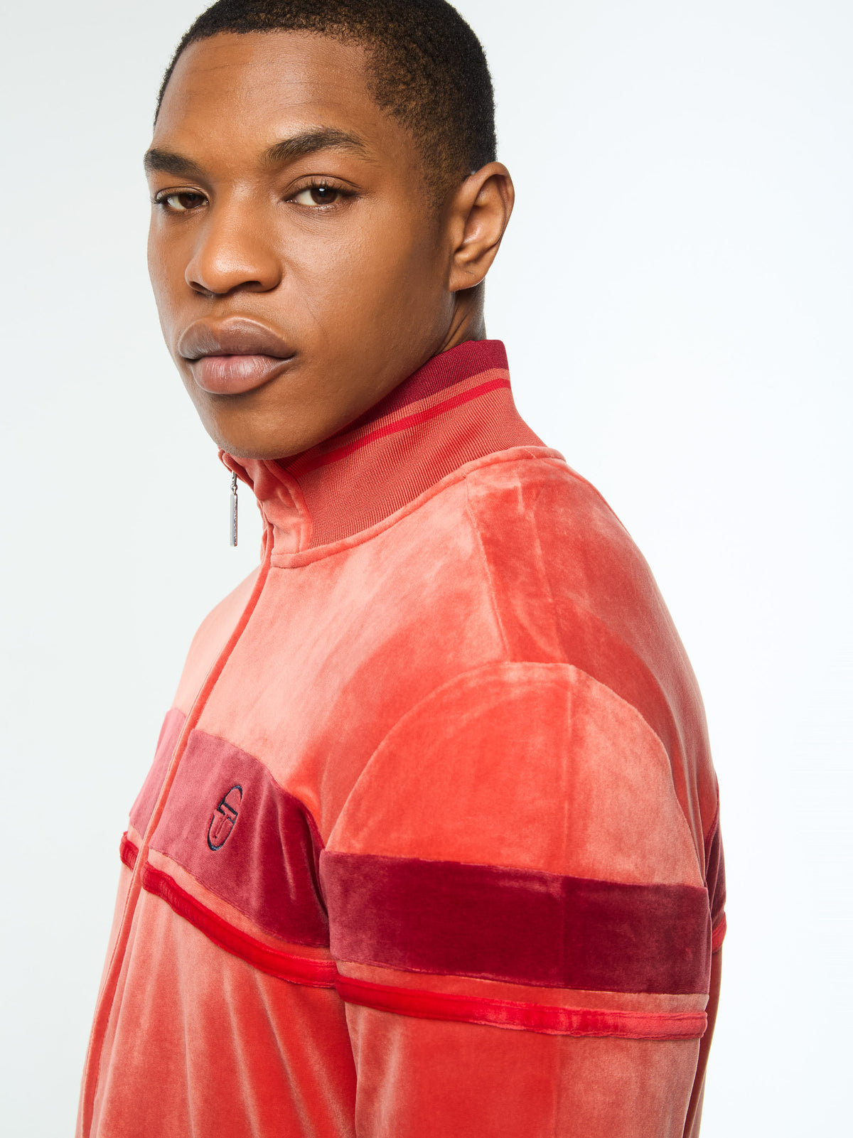 Damarindo Velour Track Jacket in Hot Sauce, view 9