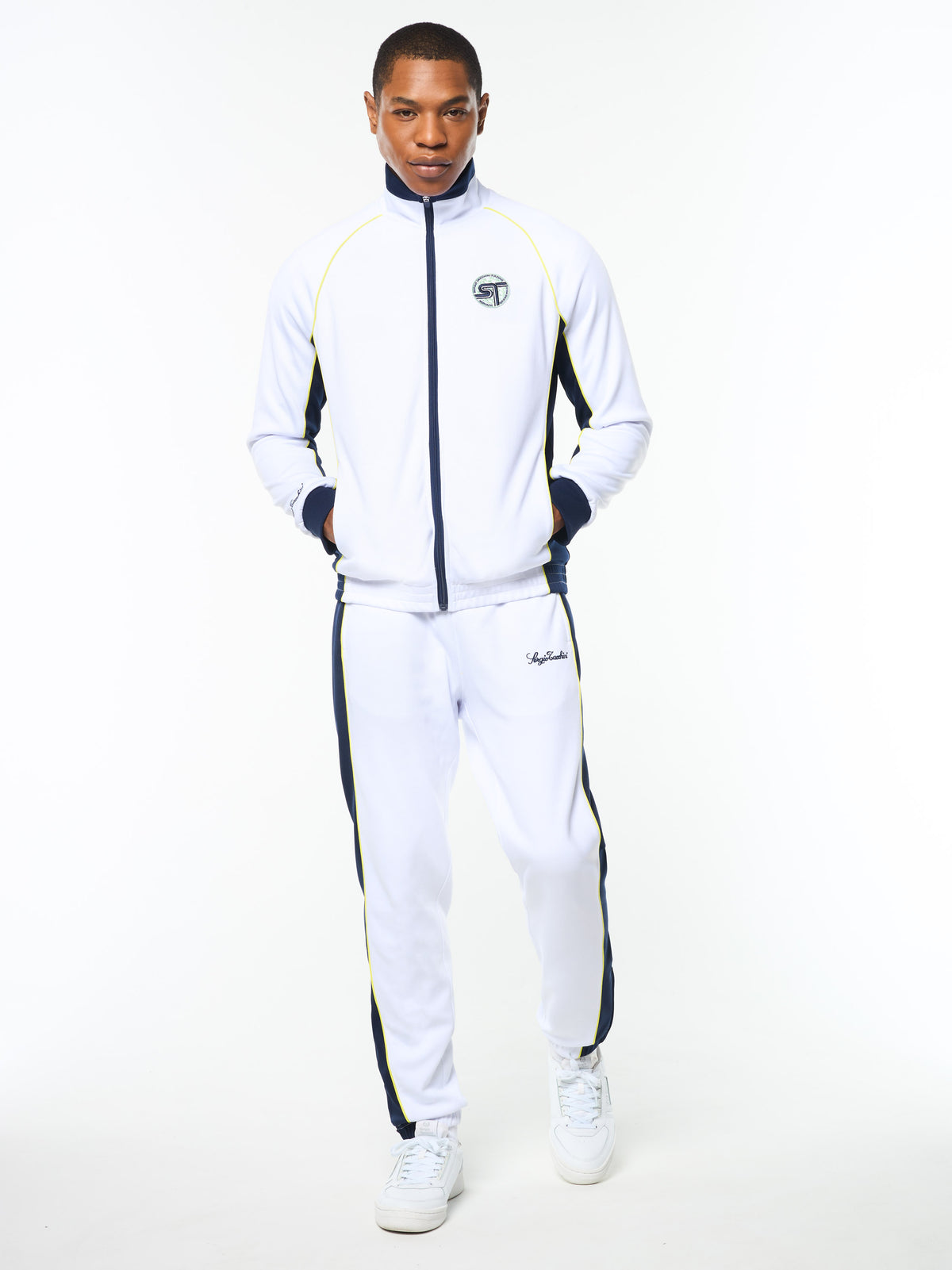 Corsa Track Jacket in Brilliant White, view 8