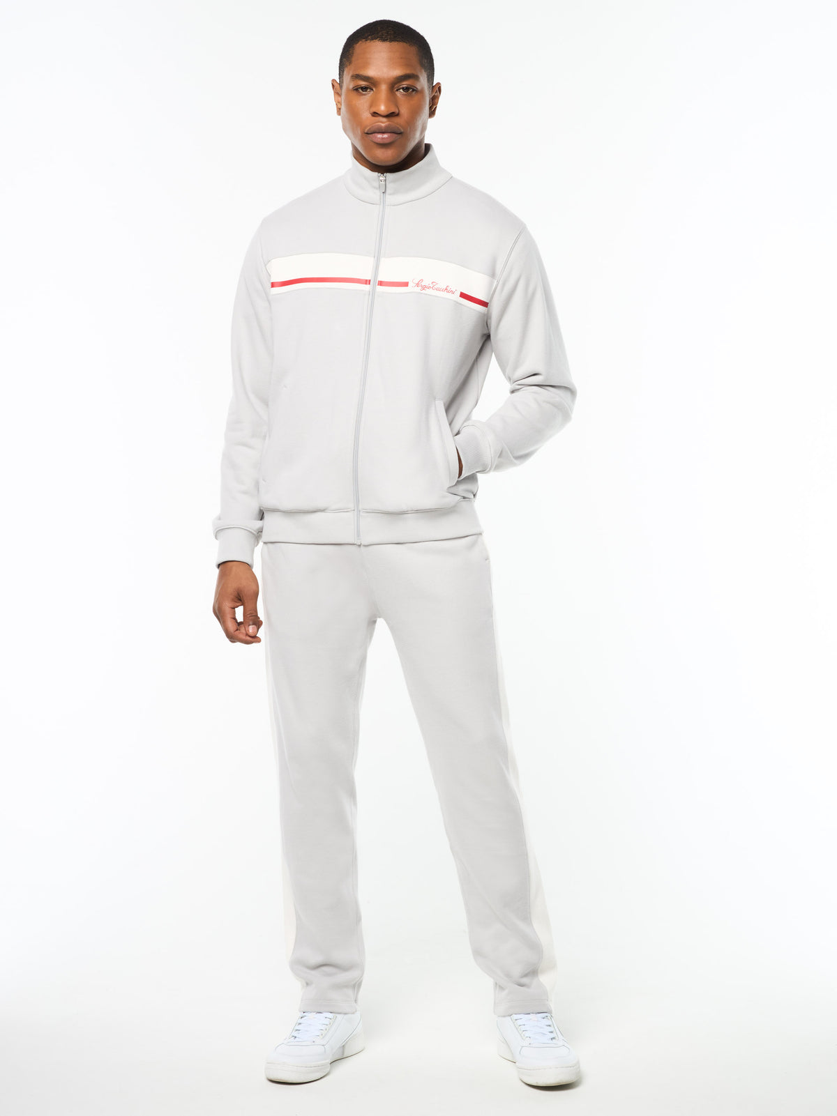 Cursivo Track Jacket in Quiet Grey, view 3