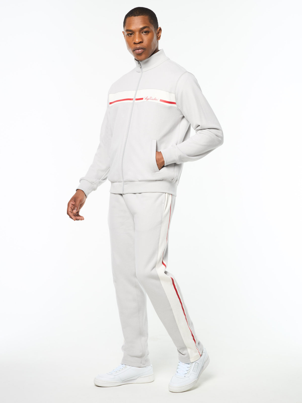 Cursivo Track Jacket in Quiet Grey, view 4