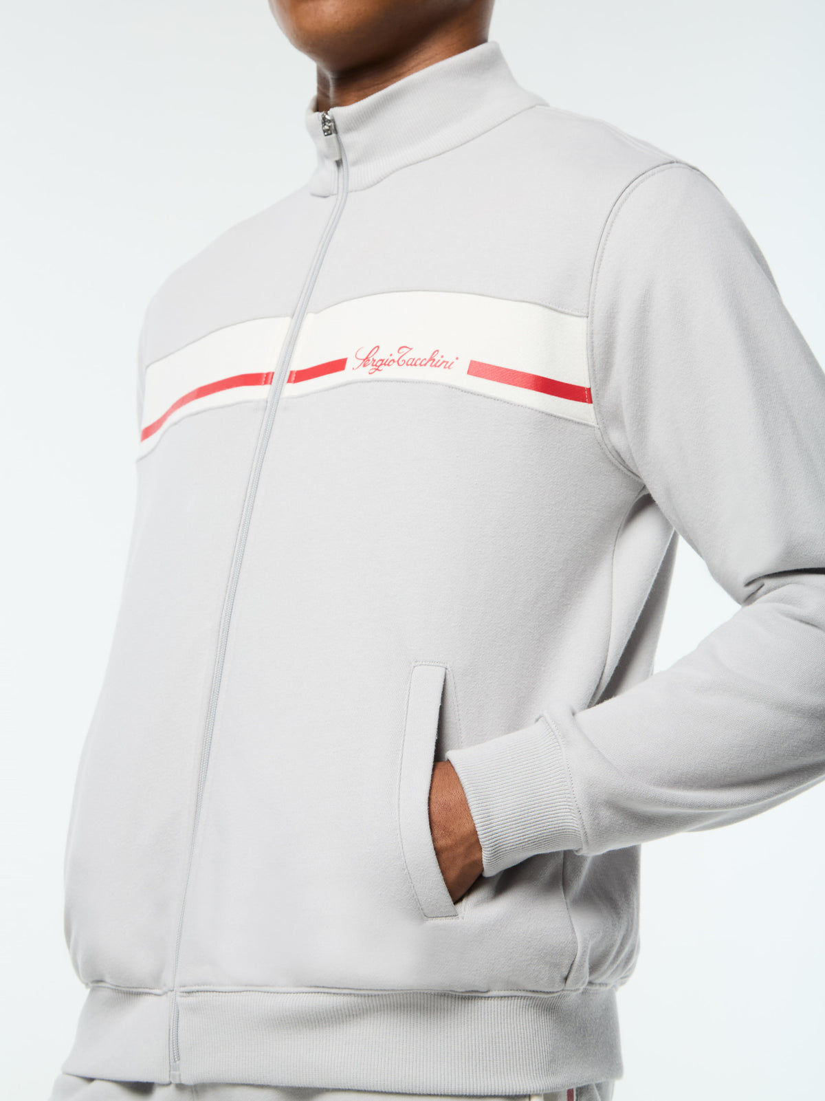 Cursivo Track Jacket in Quiet Grey, view 7