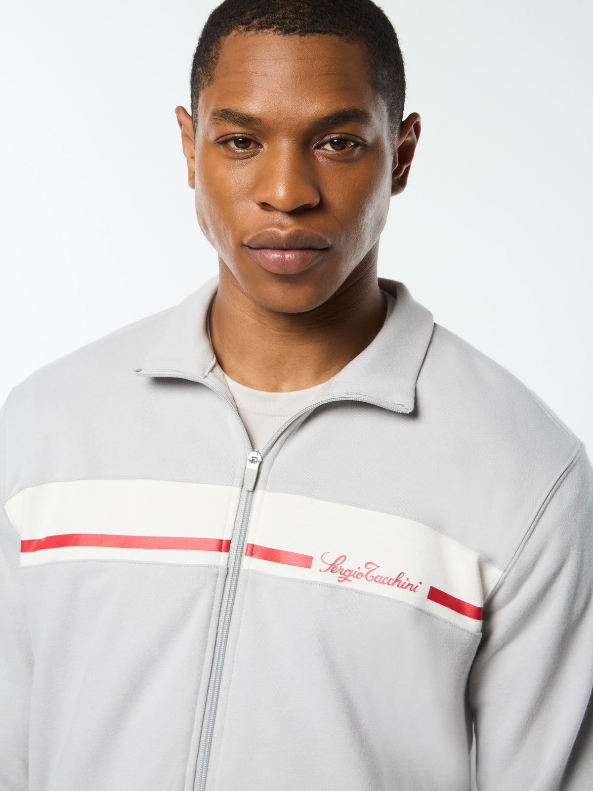 Cursivo Track Jacket in Quiet Grey, view 8