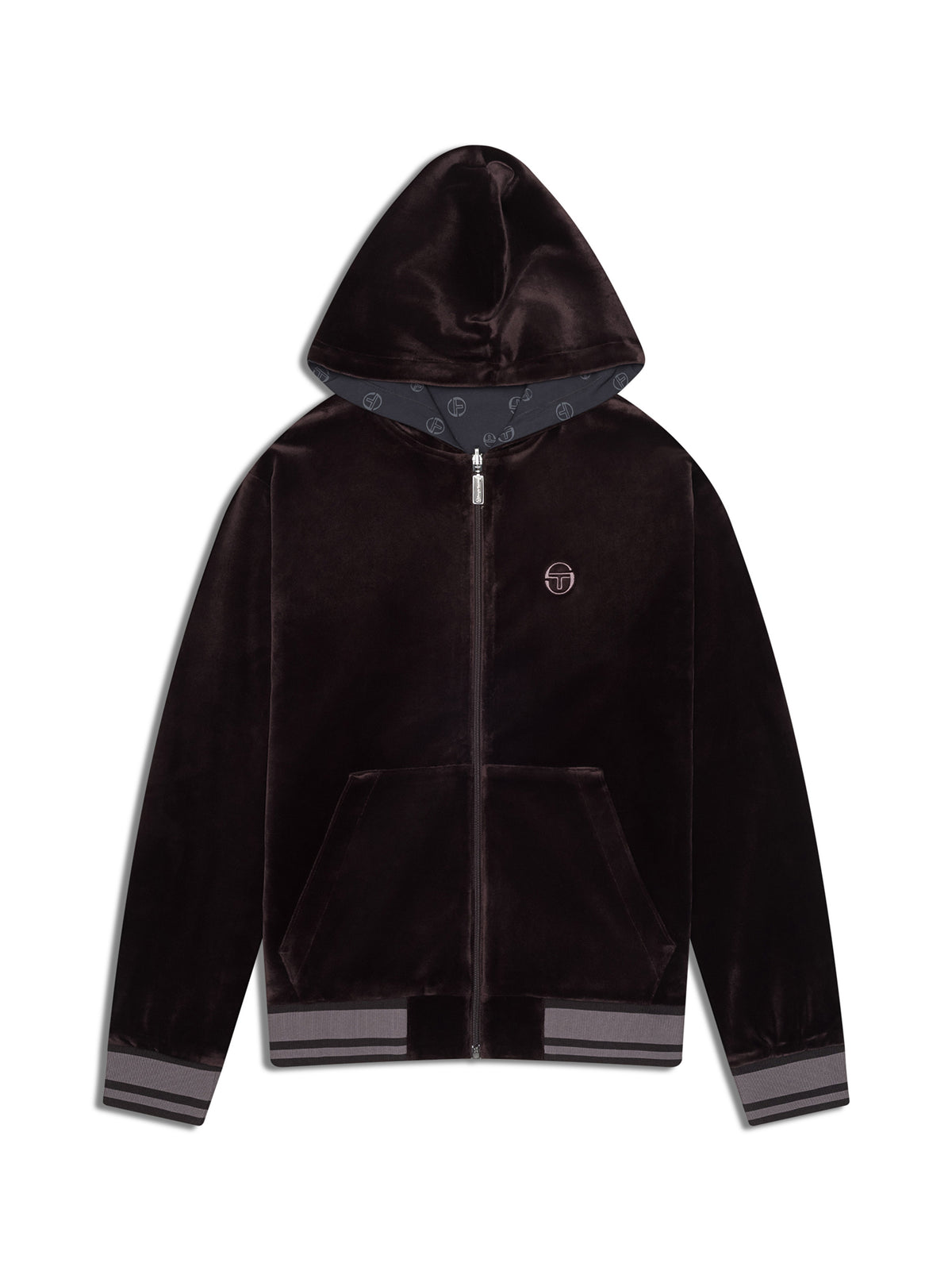 Viaggioa Reversible Velour Track Jacket in Black Beauty, view 2