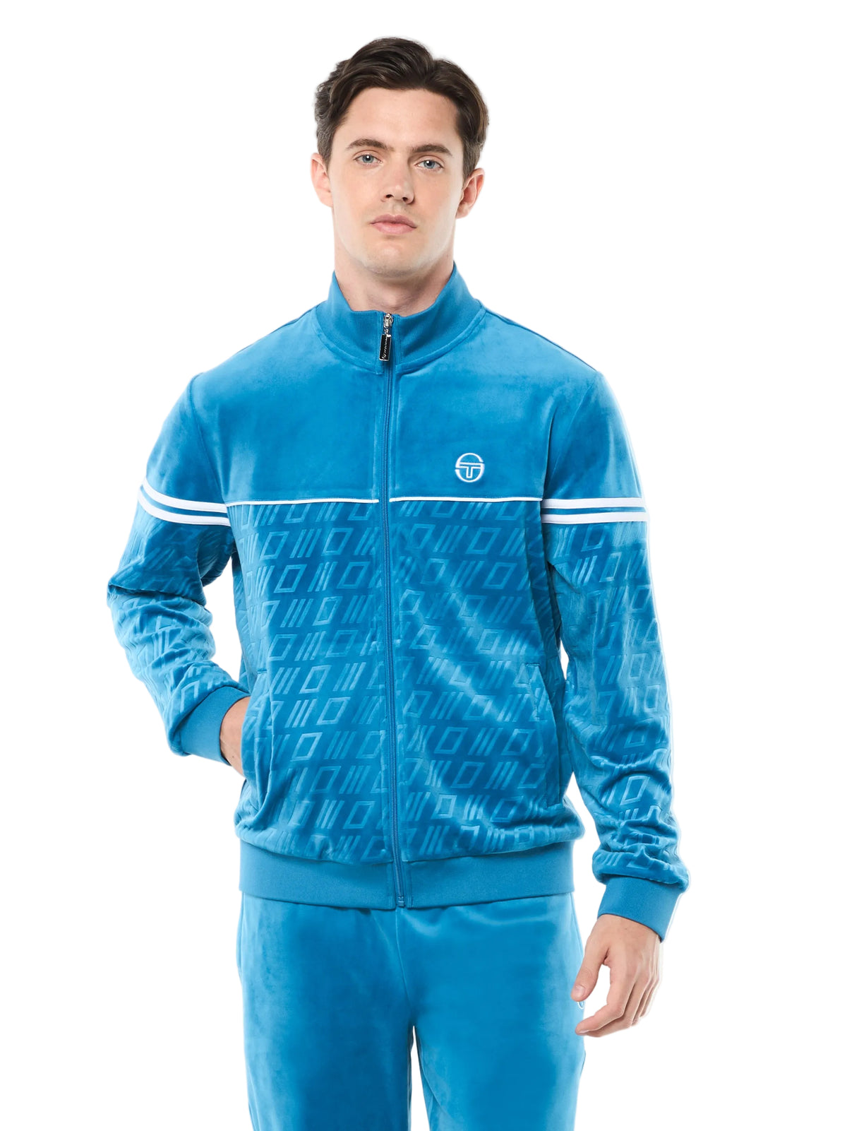 Bandiera Track Jacket in Mykonos Blue