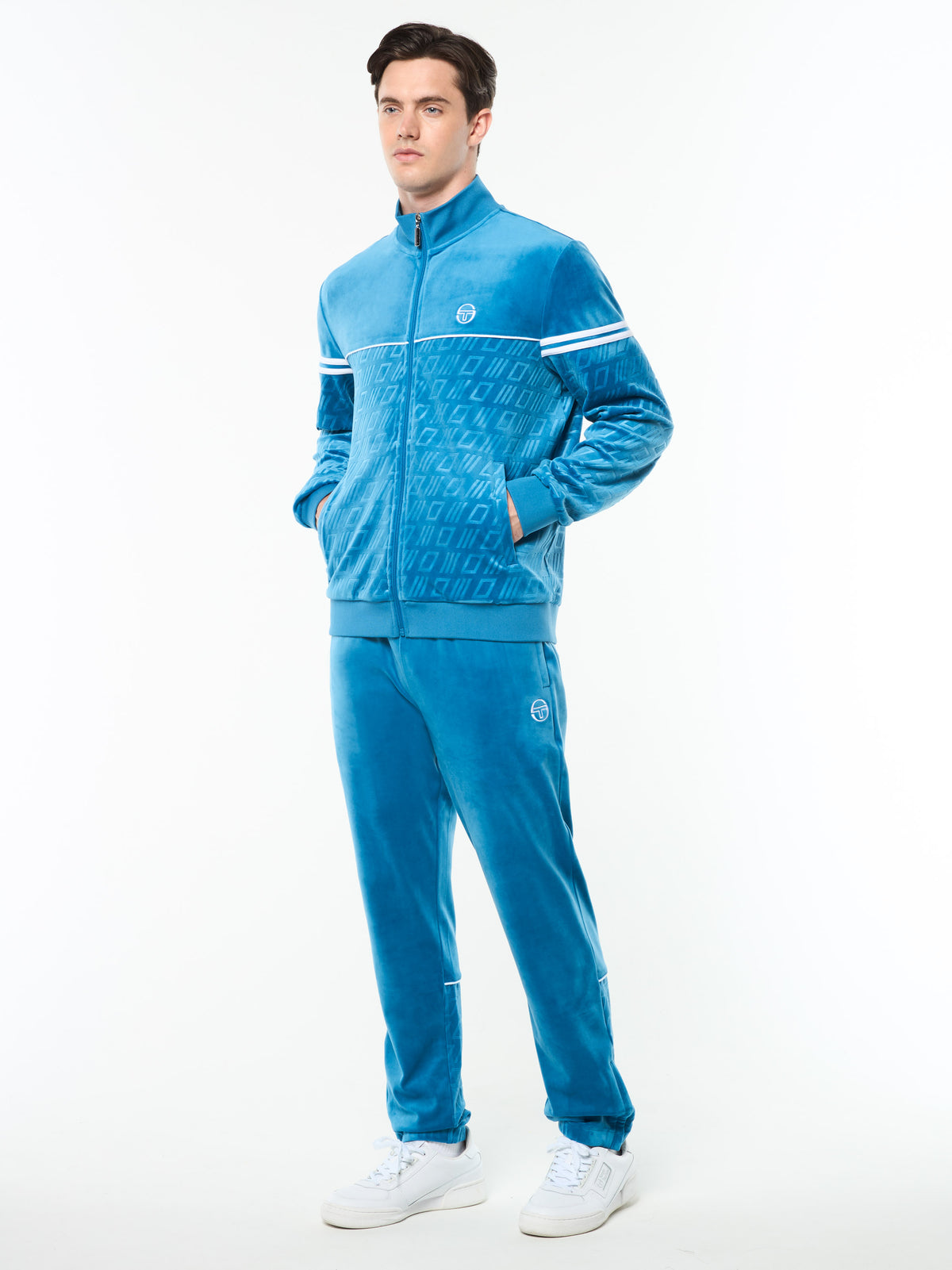 Bandiera Track Jacket in Mykonos Blue, view 4
