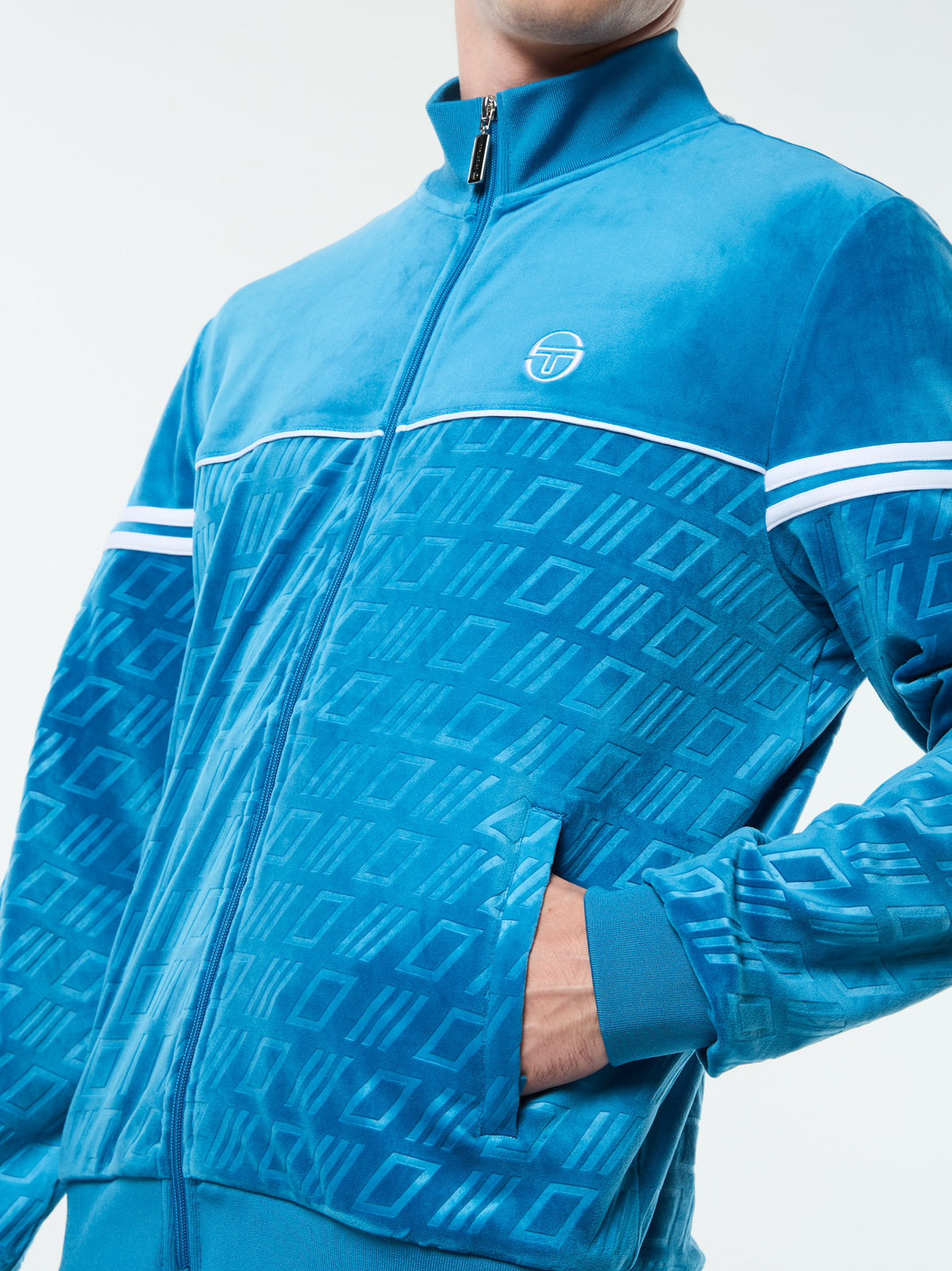 Bandiera Track Jacket in Mykonos Blue, view 7