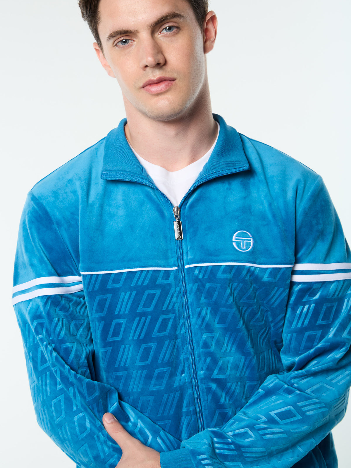 Bandiera Track Jacket in Mykonos Blue, view 9