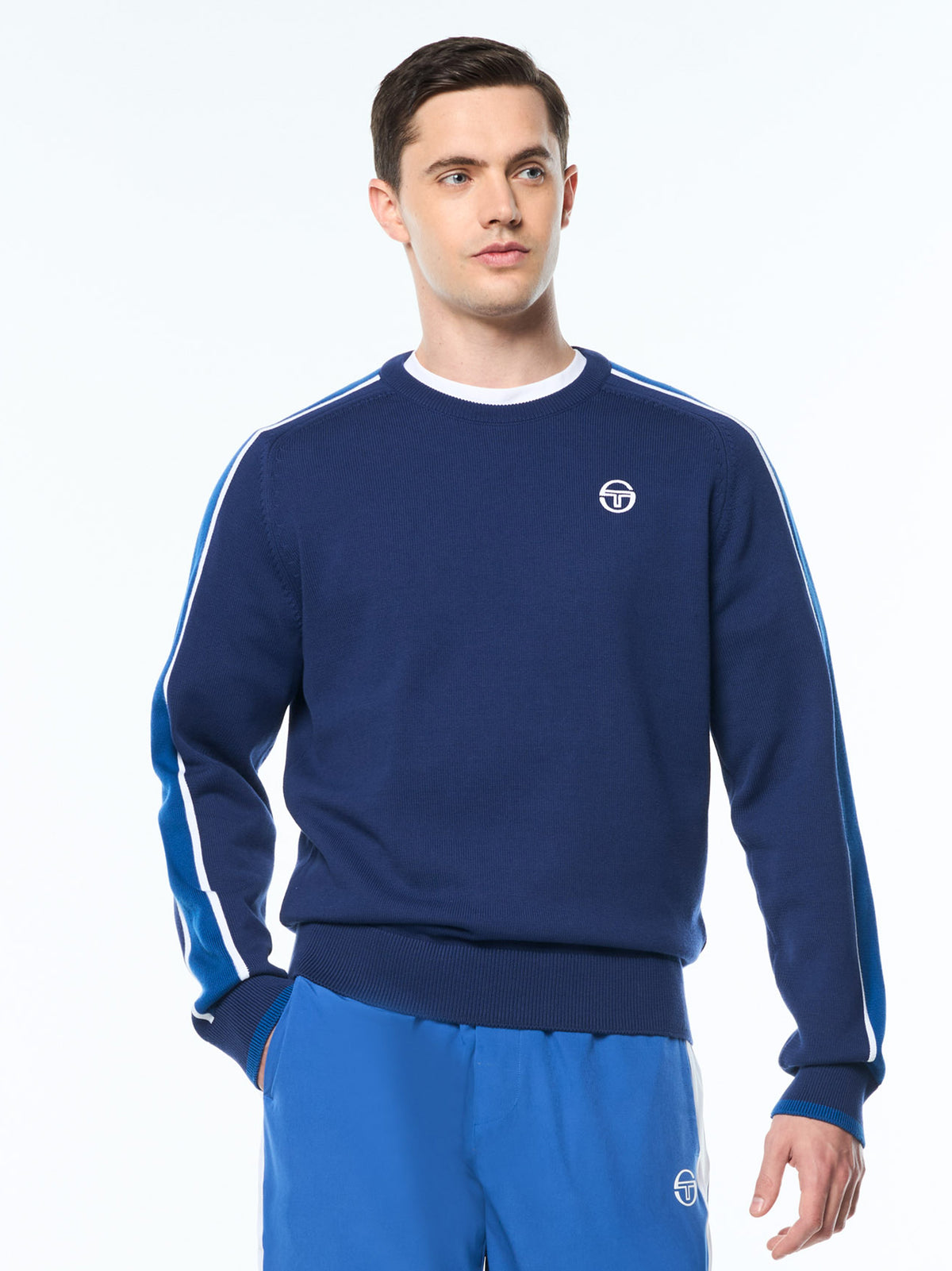 Fico Crew Long Sleeve in Beacon Blue