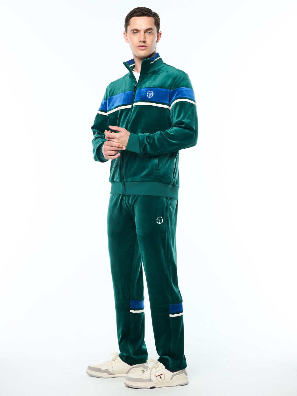 Damarindo Velour Track Jacket in Forest Biome, view 4