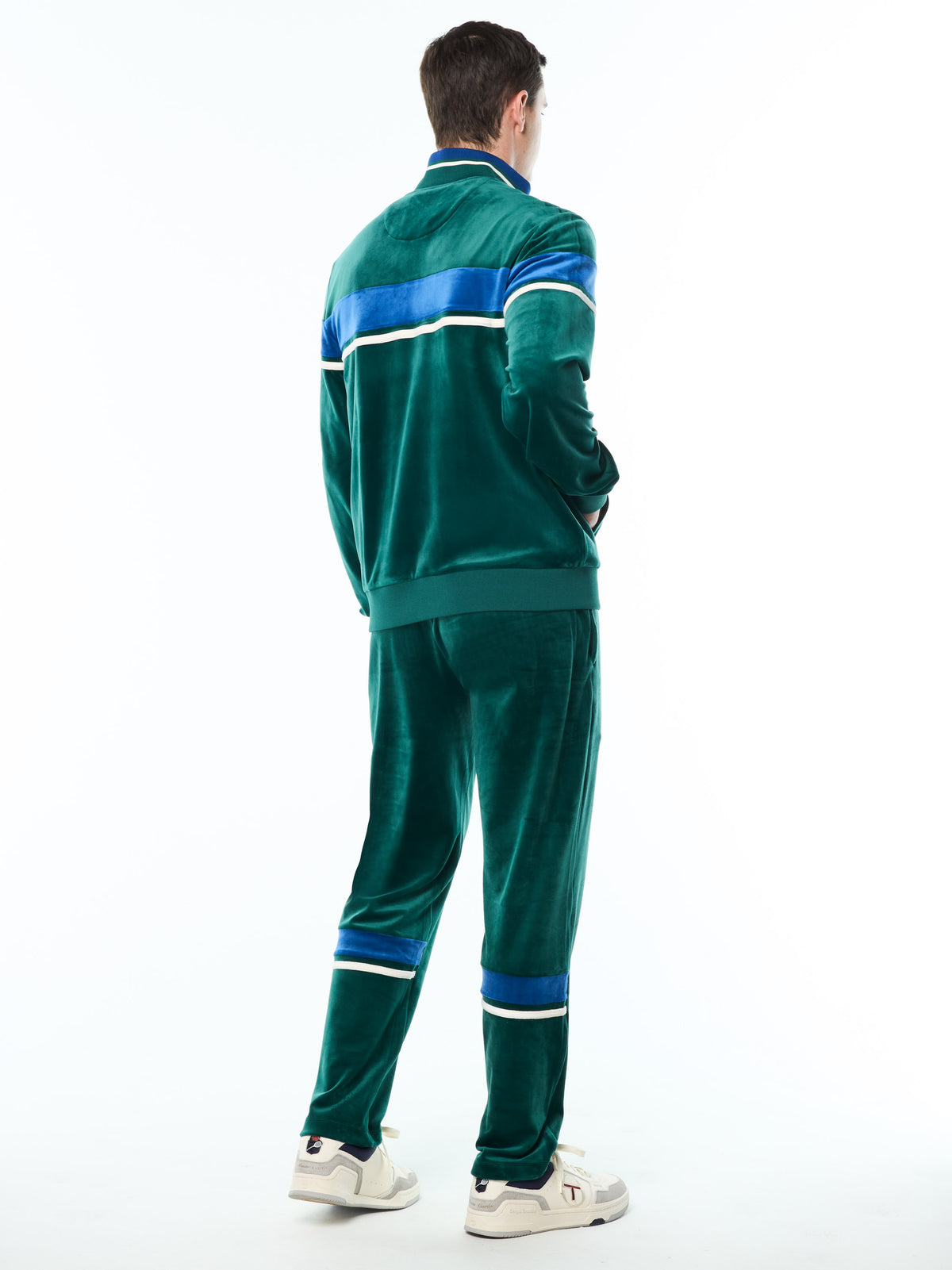 Damarindo Velour Track Jacket in Forest Biome, view 5
