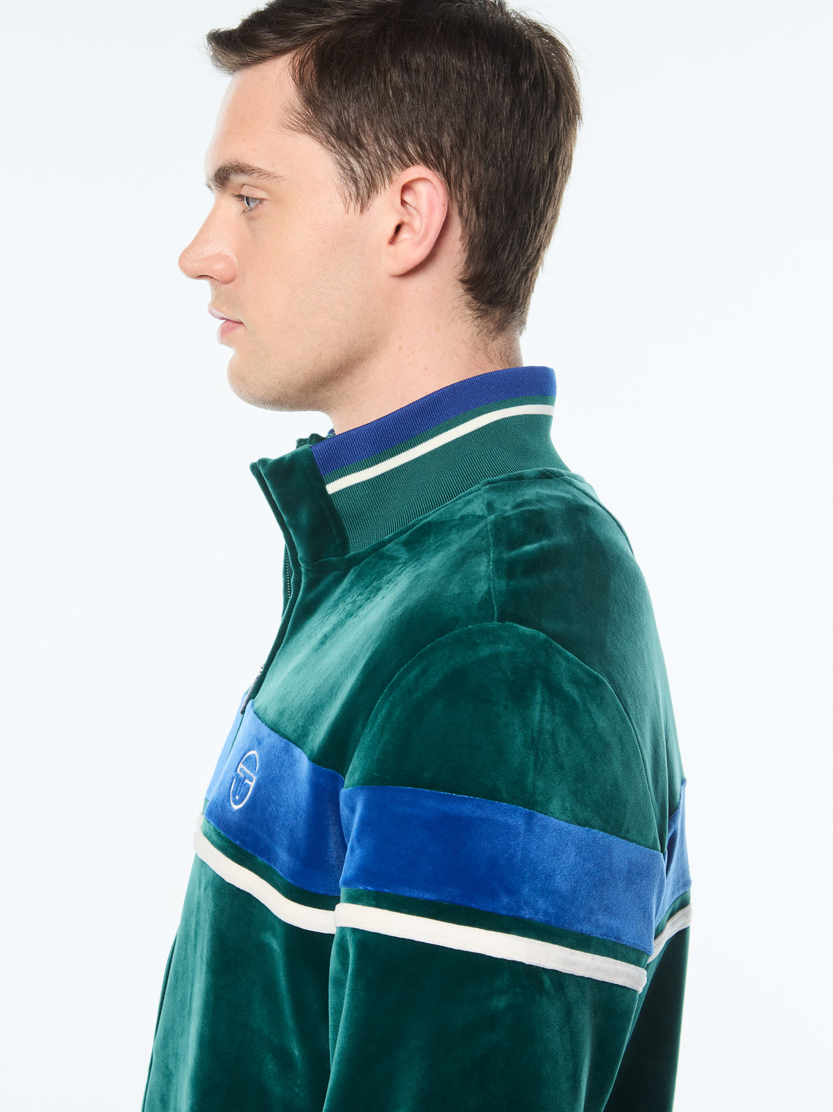 Damarindo Velour Track Jacket in Forest Biome, view 10