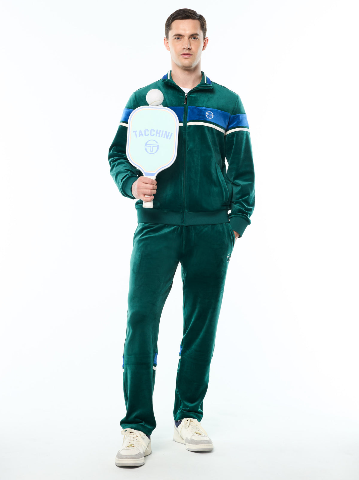 Damarindo Velour Track Jacket in Forest Biome, view 8