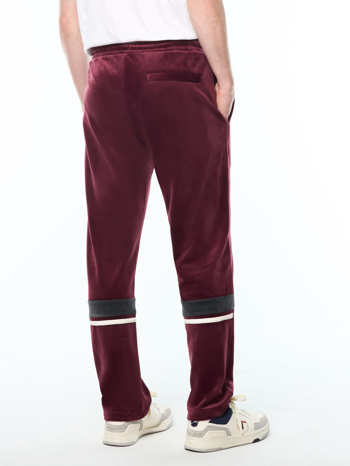 Damarindo Velour Track Pant in Tawny Port, view 4