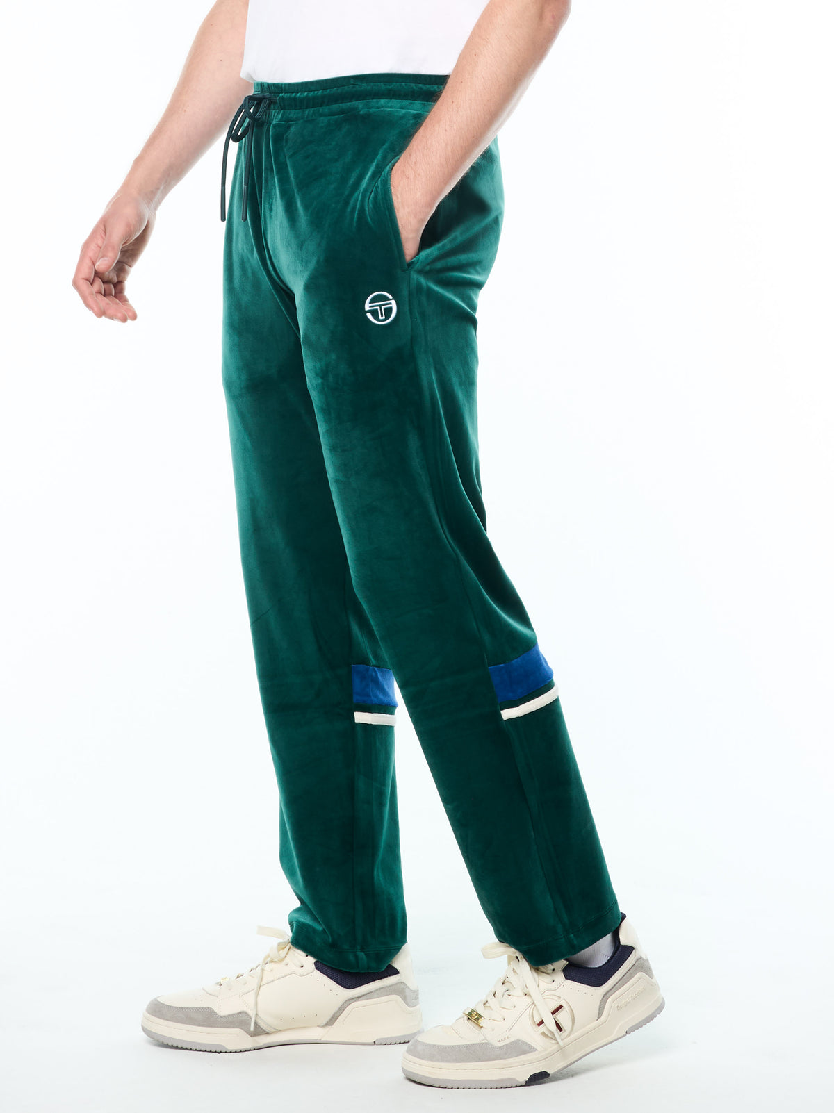 Damarindo Velour Track Pant in Forest Biome