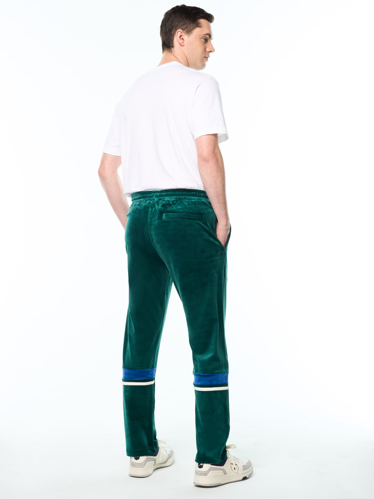 Damarindo Velour Track Pant in Forest Biome, view 6
