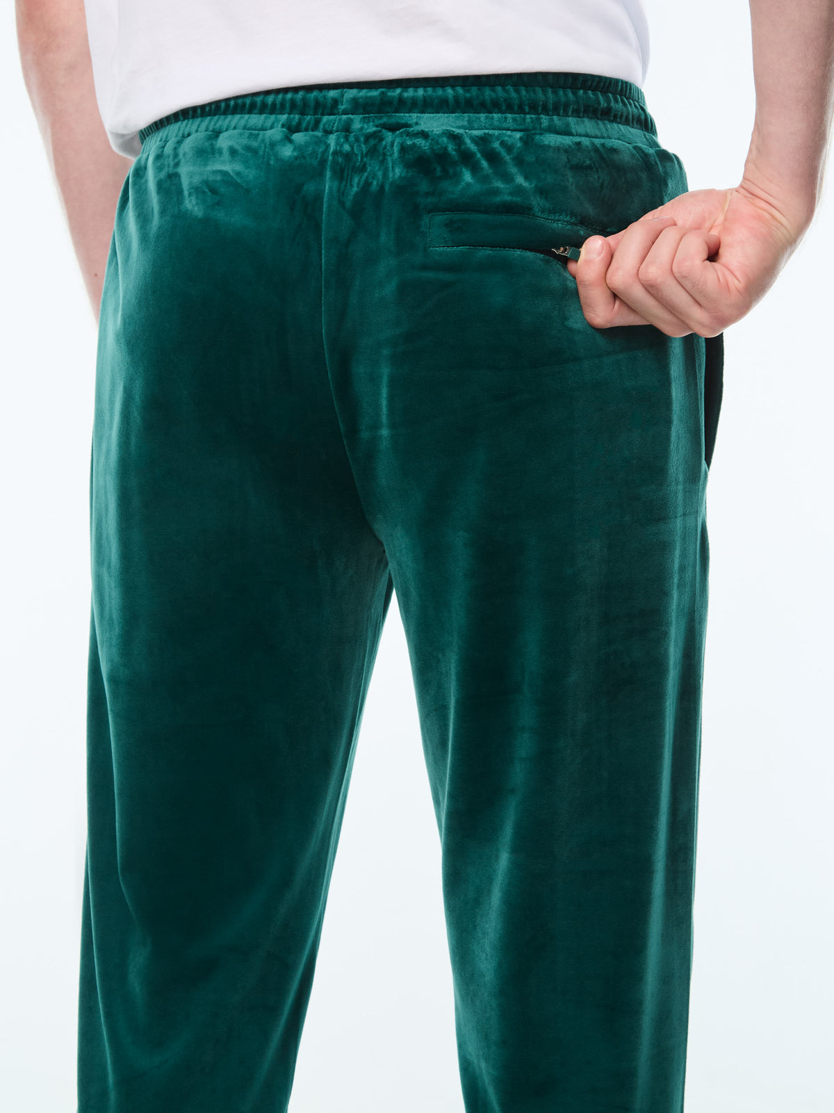 Damarindo Velour Track Pant in Forest Biome, view 9