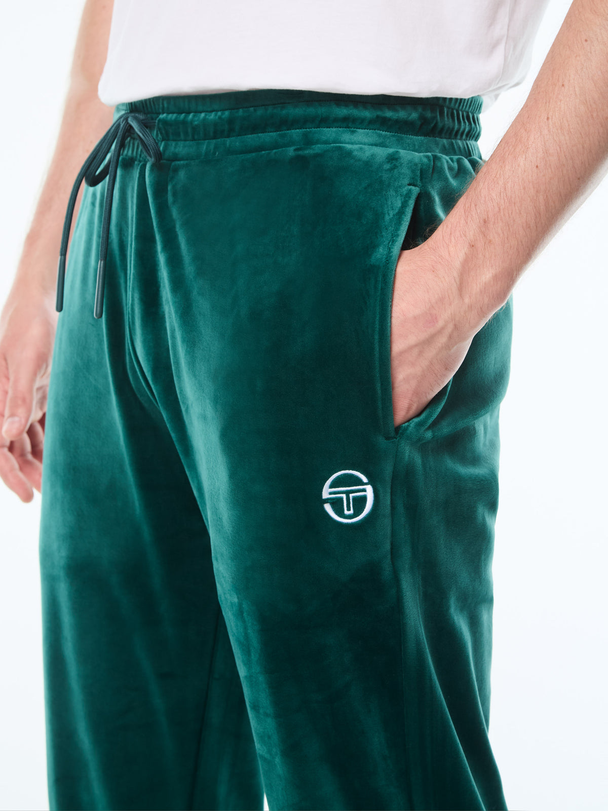 Damarindo Velour Track Pant in Forest Biome, view 10