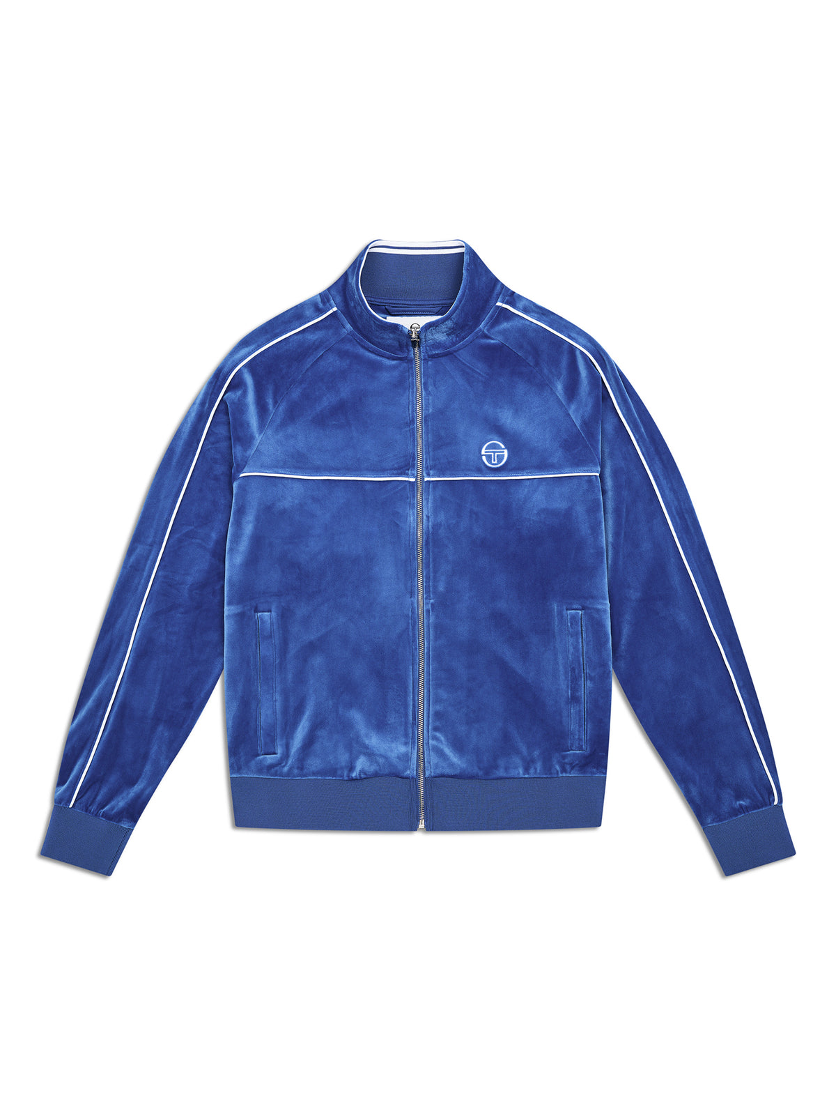 Lioni Velour Track Jacket in Galaxy Blue, view 2