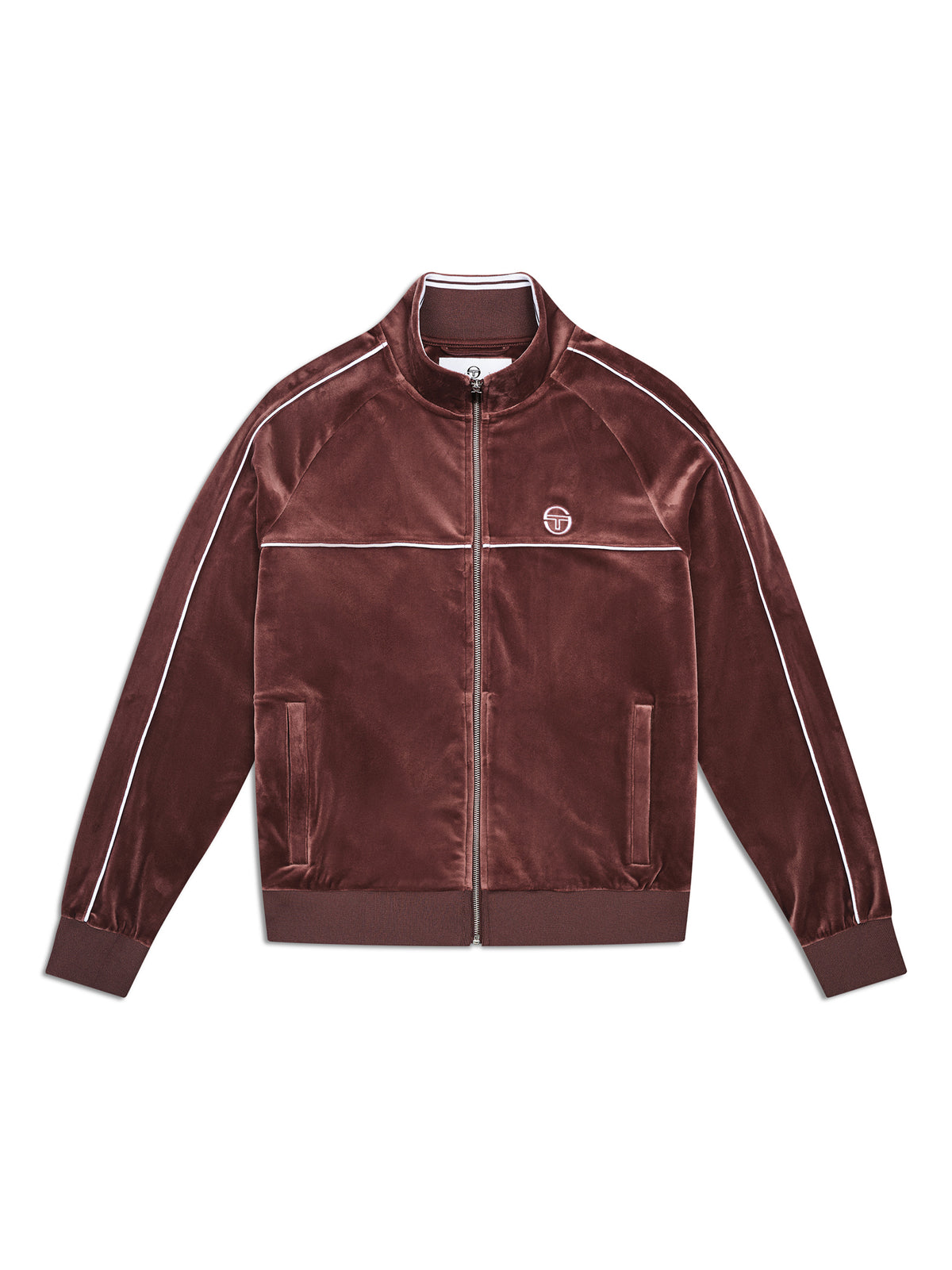 Lioni Velour Track Jacket in Huckleberry, view 2