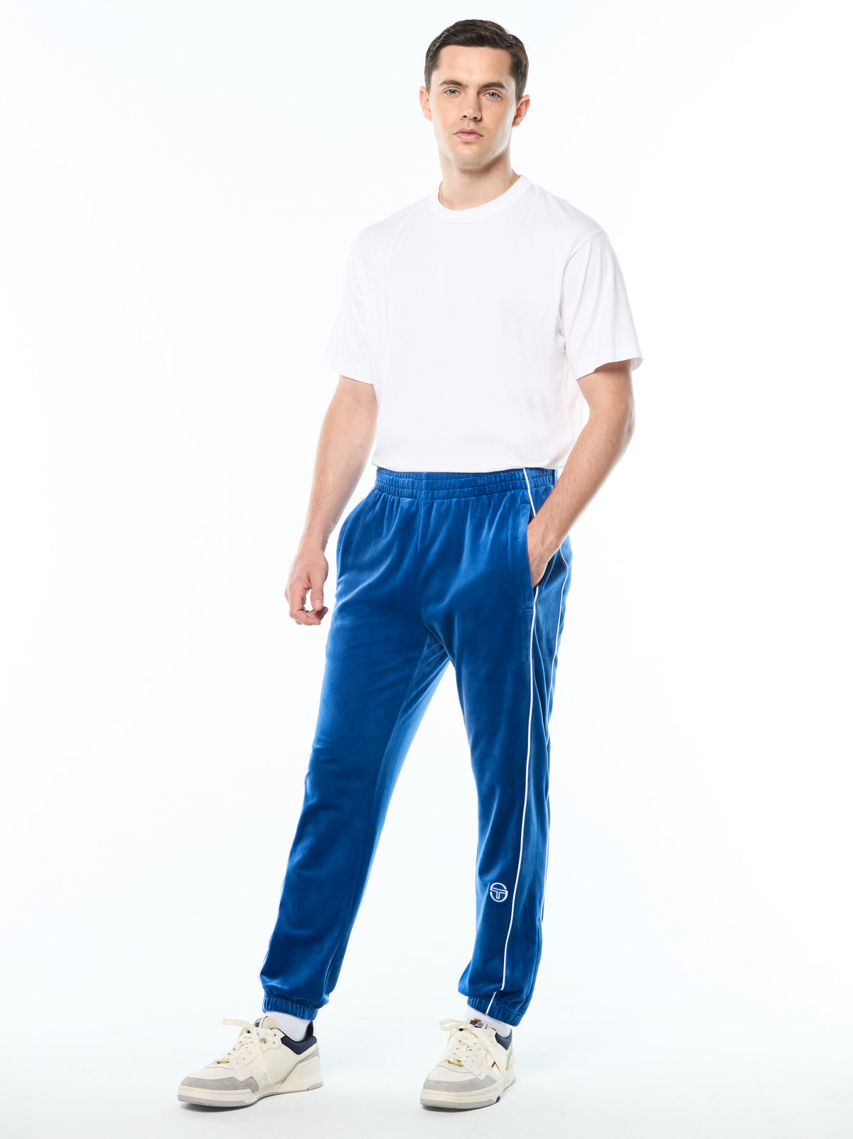 Lioni Veour Track Pant in Galaxy Blue, view 3