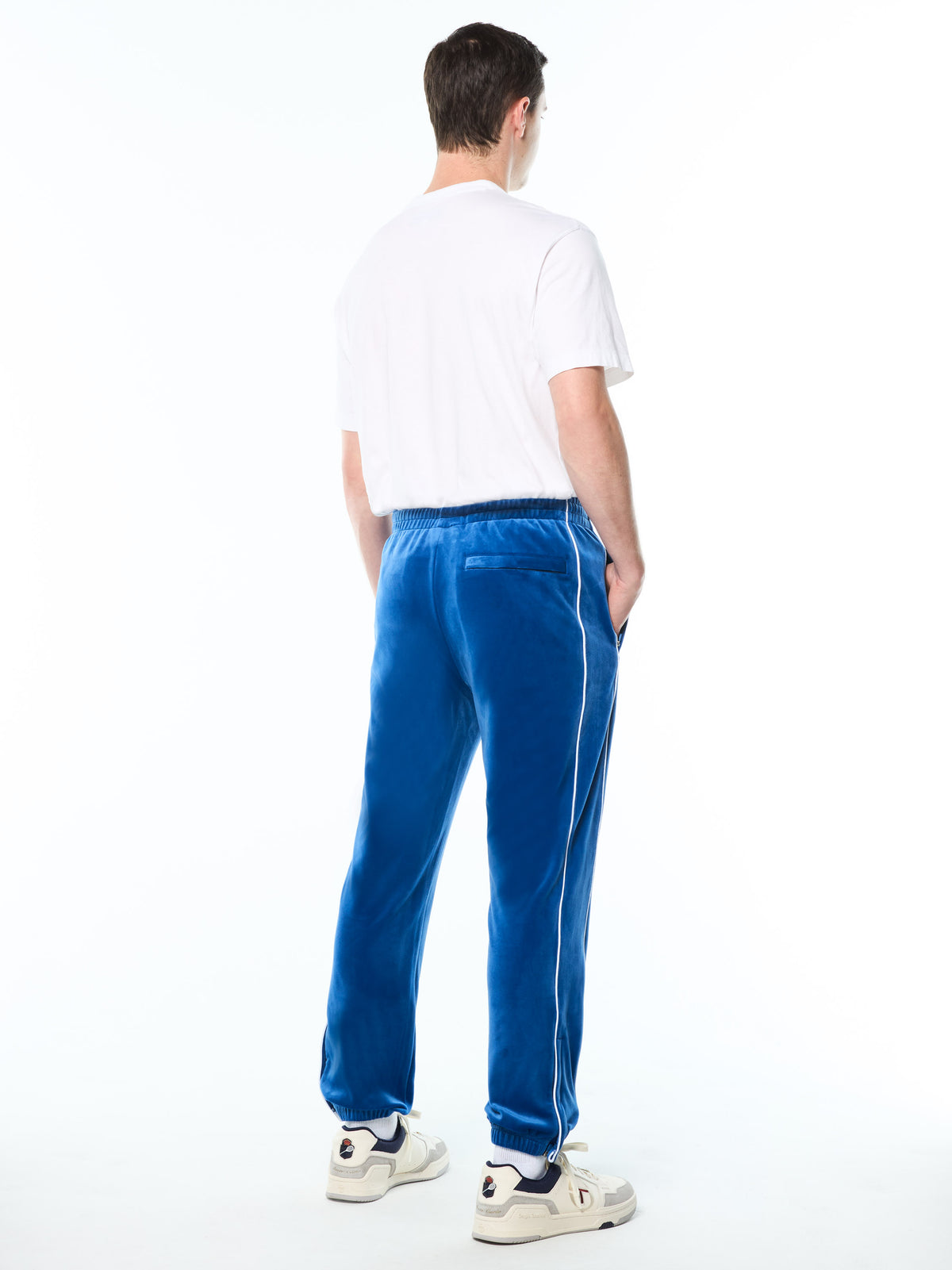 Lioni Veour Track Pant in Galaxy Blue, view 4