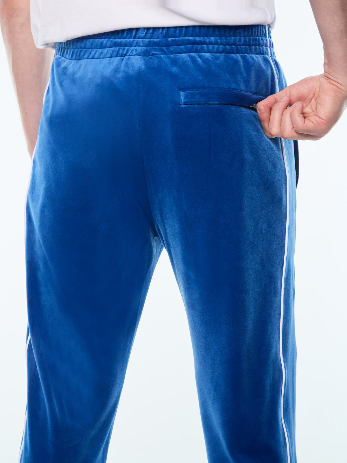 Lioni Veour Track Pant in Galaxy Blue, view 5