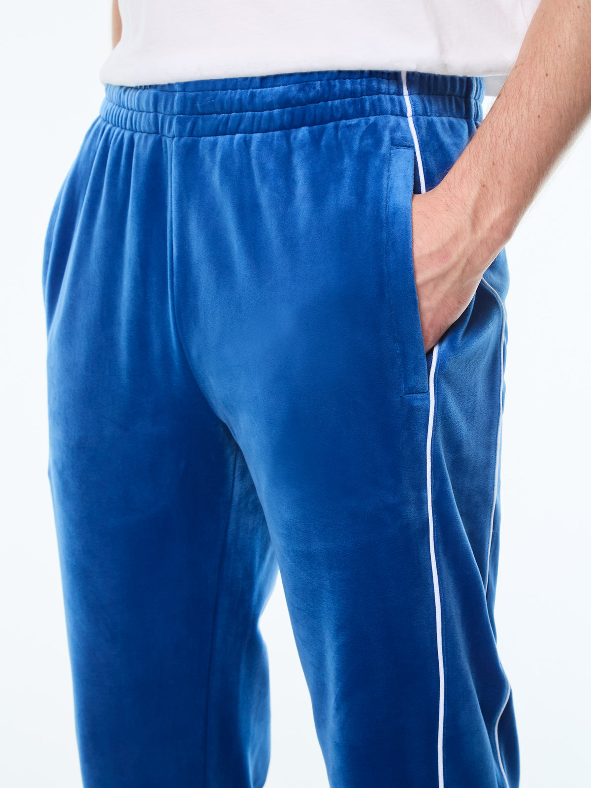 Lioni Veour Track Pant in Galaxy Blue, view 6