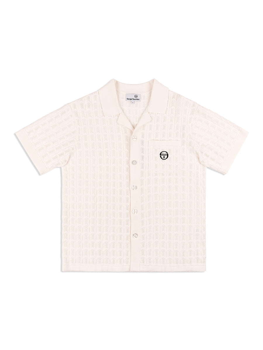 Ulivo Crochet Shirt- Brilliant White