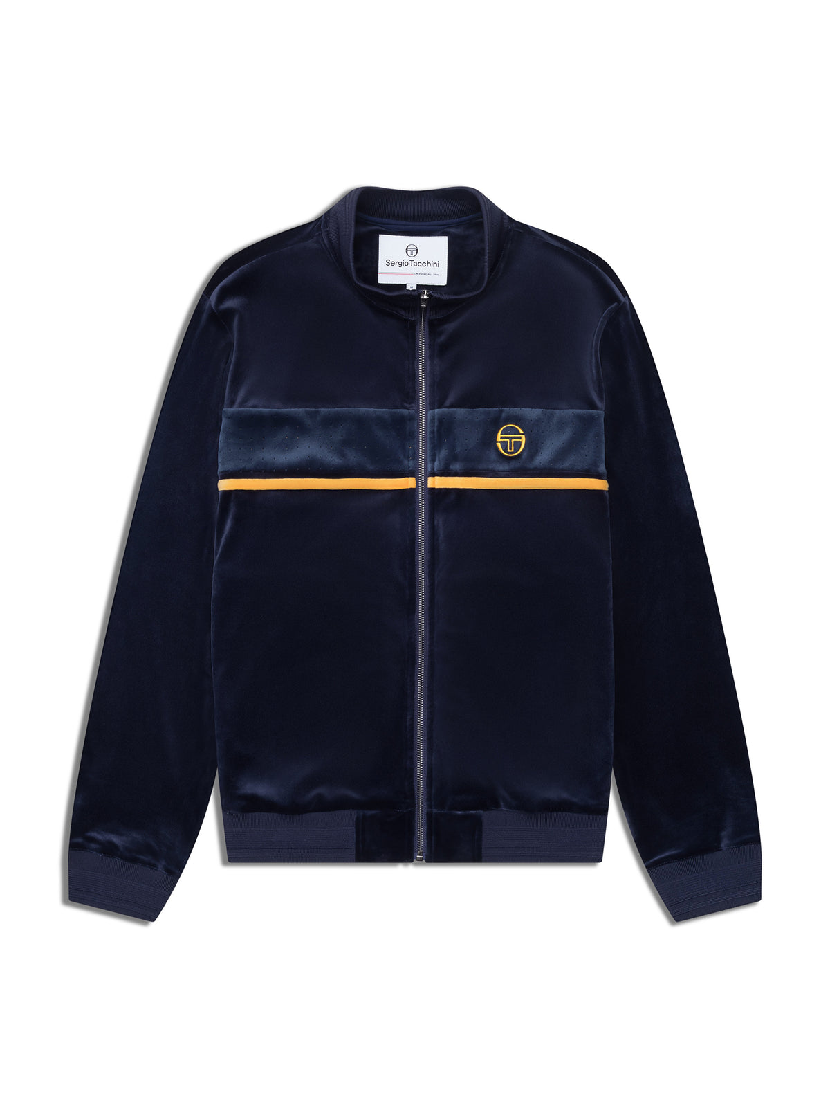 Forato Velour Track Jacket in Maritime Blue, view 2