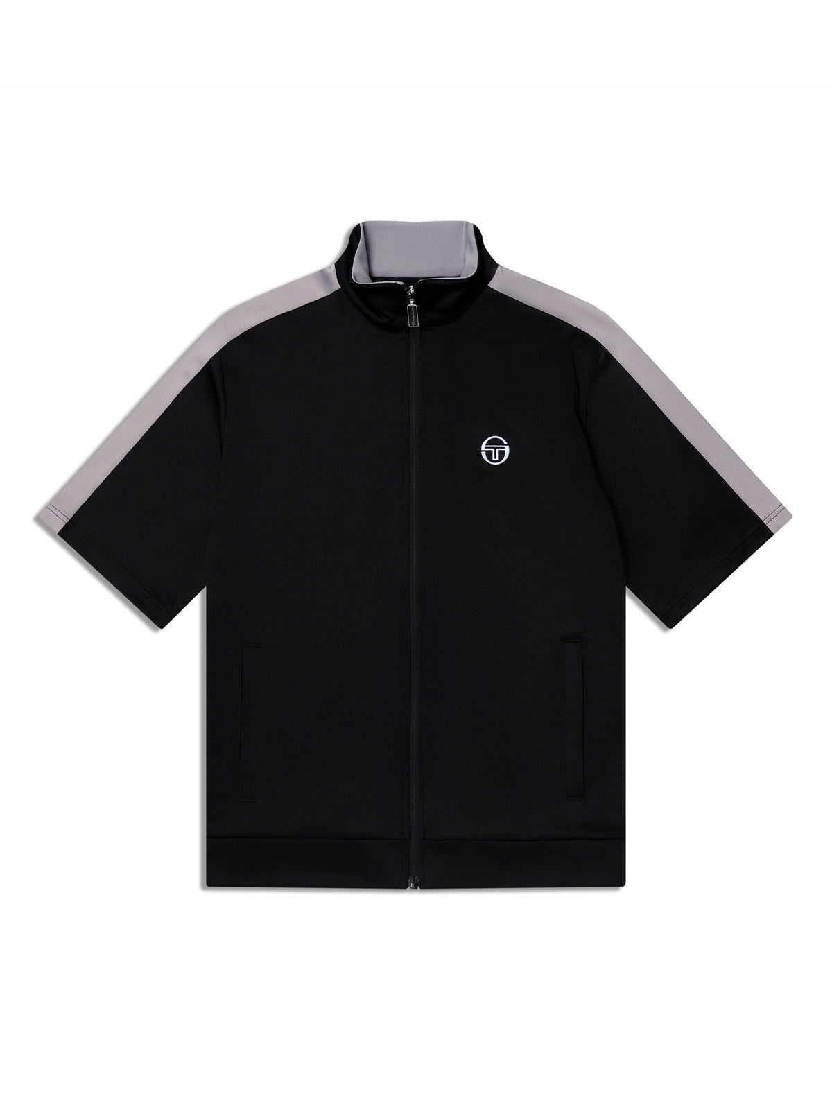 Viscotti Short Sleeve Track Jacket in Black Beauty, view 2