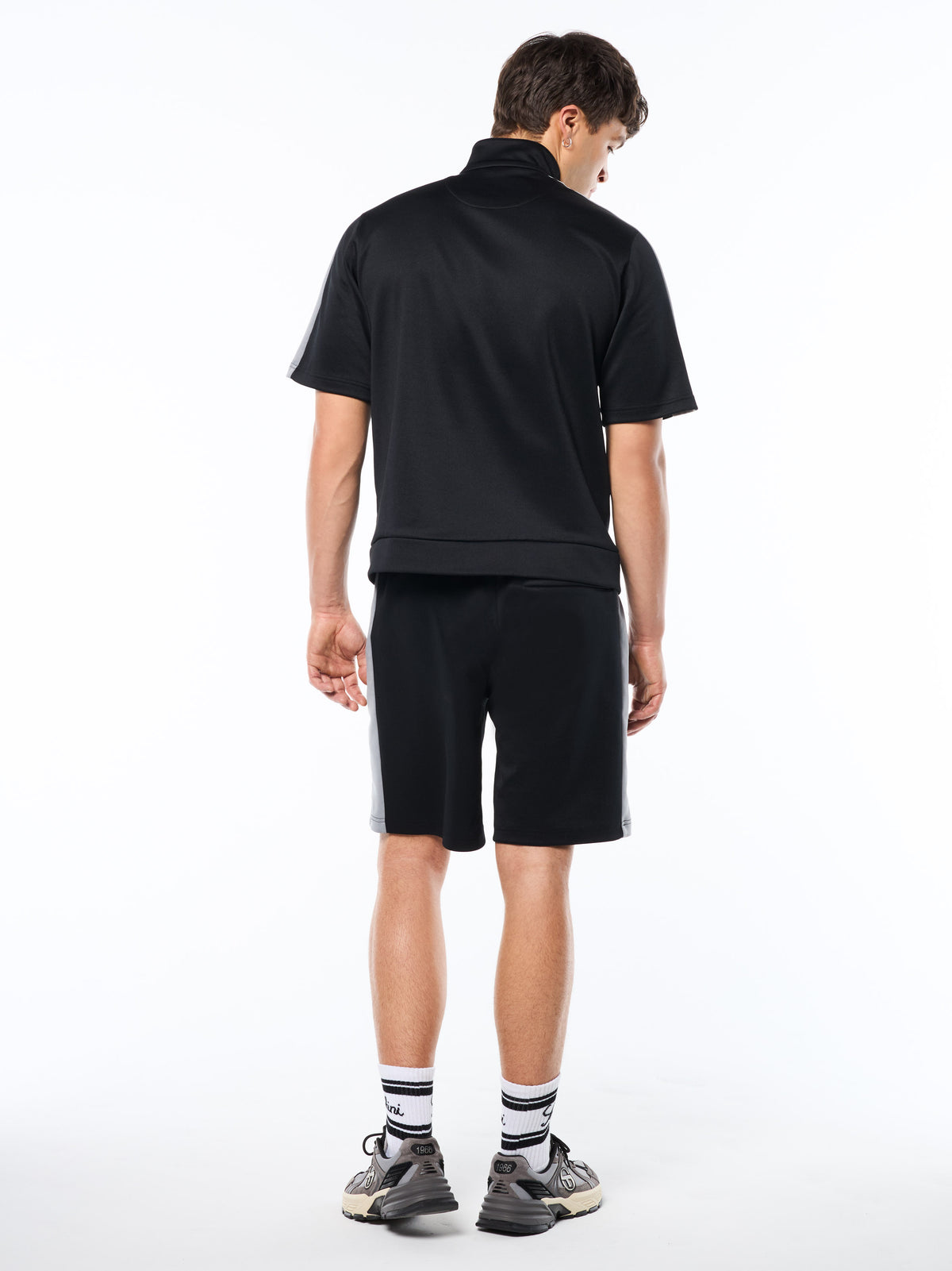 Viscotti Short Sleeve Track Jacket in Black Beauty, view 5