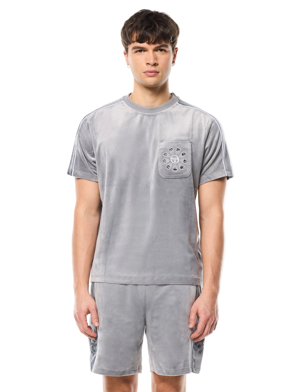 Cresta Velour Pocket T-Shirt in Sleet