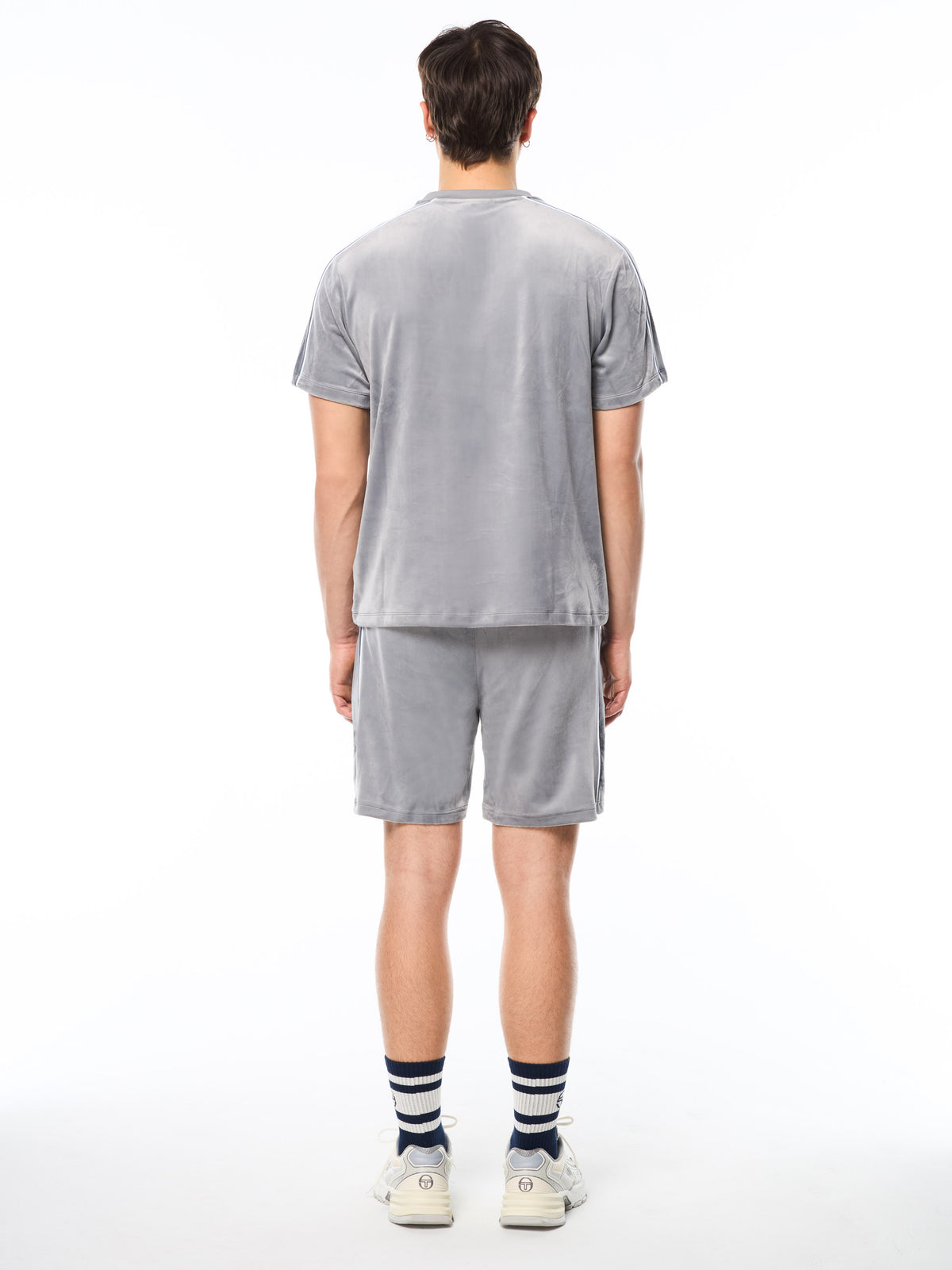 Cresta Velour Pocket T-Shirt in Sleet, view 5