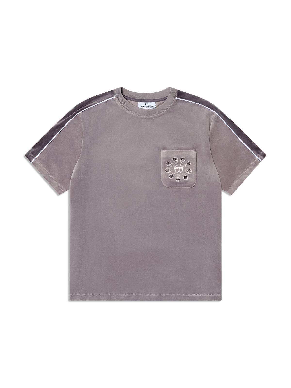 Cresta Velour Pocket T-Shirt in Sleet, view 2