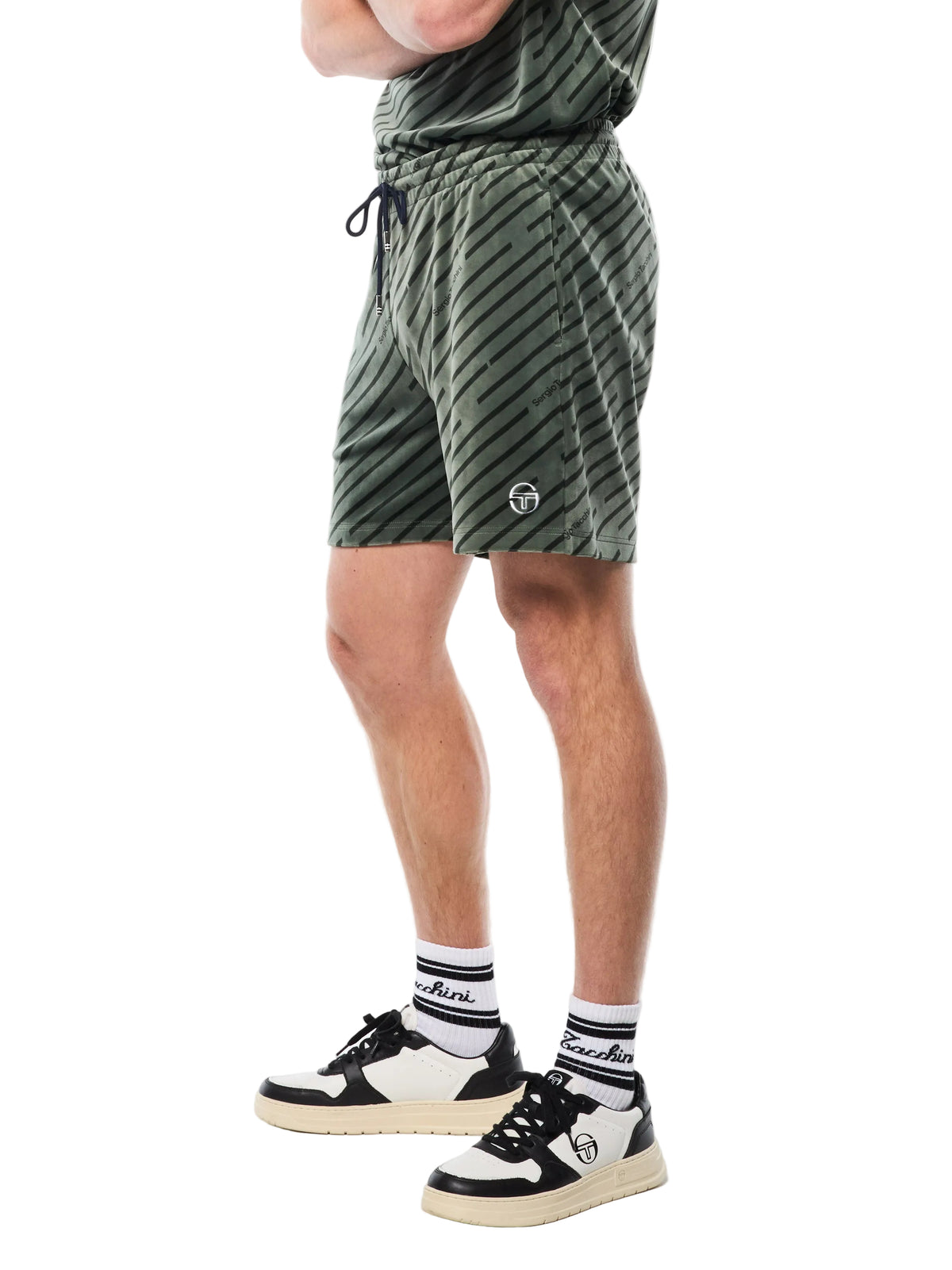 Obliquo Velour Short in Agave Green