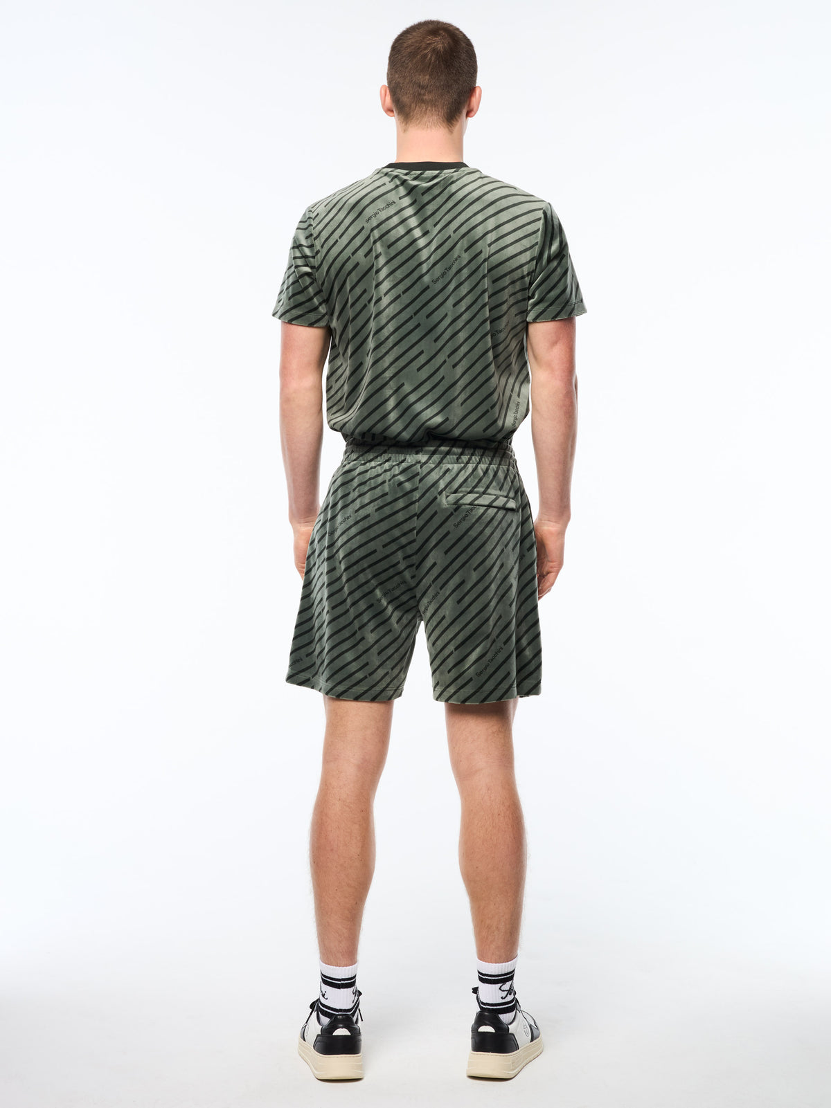 Obliquo Velour Short in Agave Green, view 5
