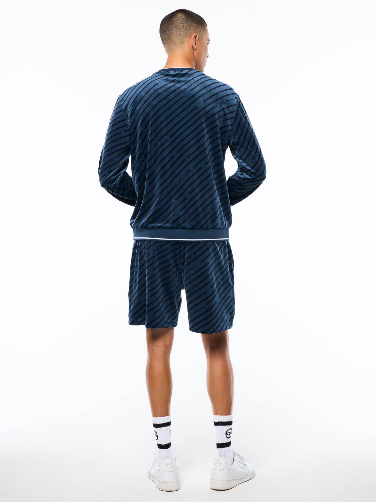 Obliquo Velour Crewneck in Key Largo, view 5